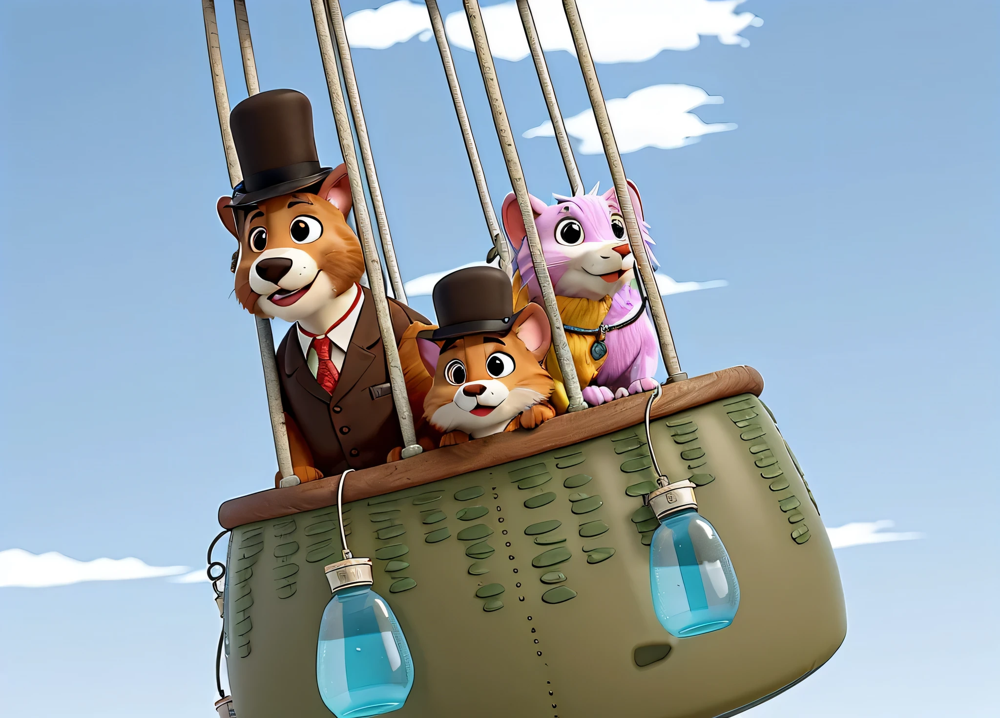 Unos animales en globo