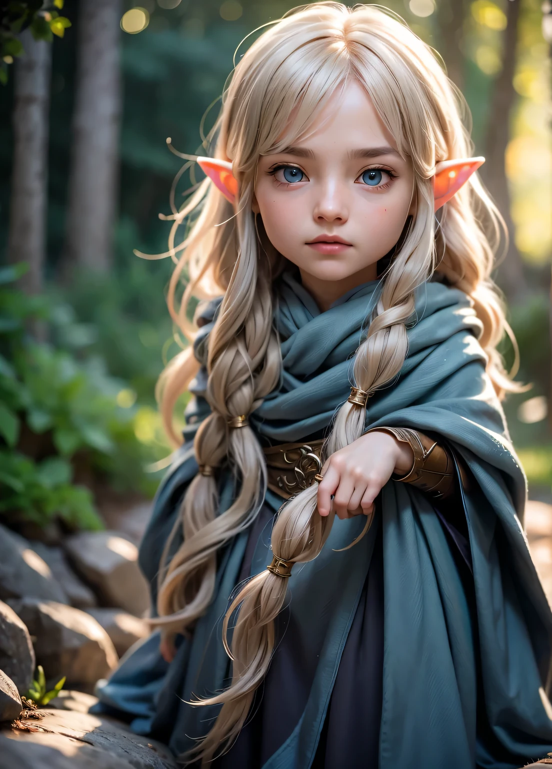 (detailed face, detailed eyes, clear skin, clear eyes), lotr, fantasy, elf, female, full body, looking at viewer, portrait, photography, detailed skin, realistic, photo-realistic, 8k, highly detailed, full length frame, High detail RAW color art, piercing, diffused soft lighting, shallow depth of field, sharp focus, hyperrealism, cinematic lighting