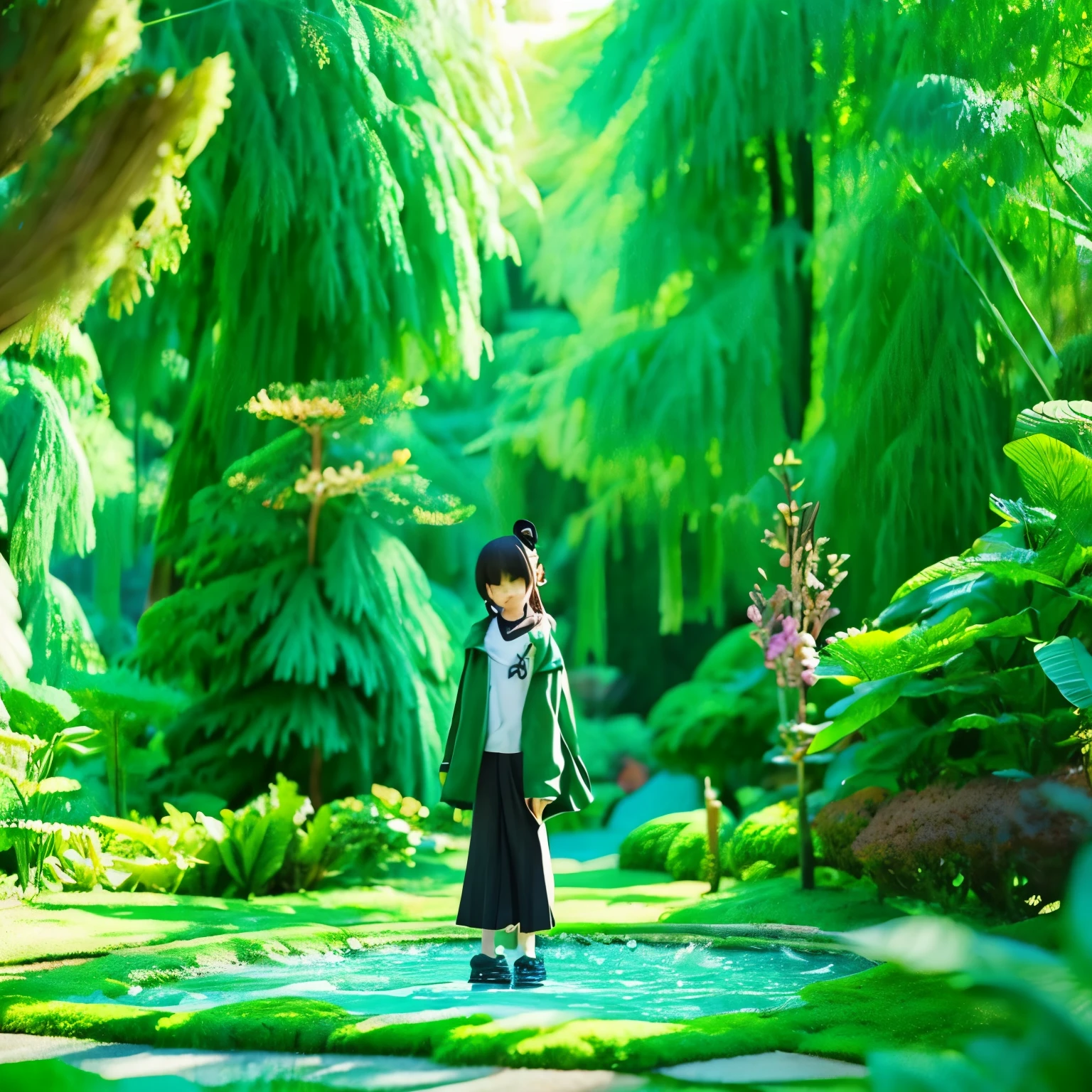 personagem de anime nua com seios grandes usando uma fantasia de gato