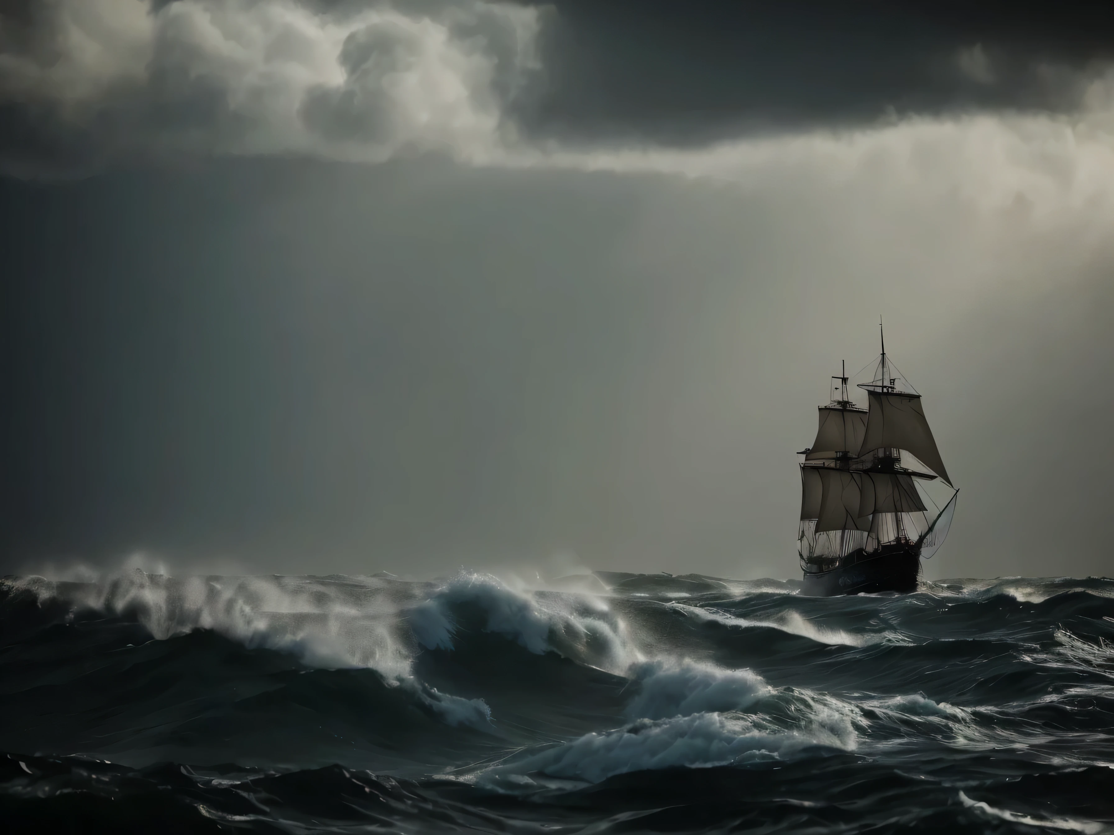 嵐の空を背景にrough seaのアラフェドヨット, in rough seas with large waves, a ship lost in the storm, stormy seas, Sea storm, rough seas, dramatic nautical scene, stormy sea, a violent Sea storm, rough sea, ship on the sea, stormy sea, 激しいstormy sea, in the storm, Sea storm