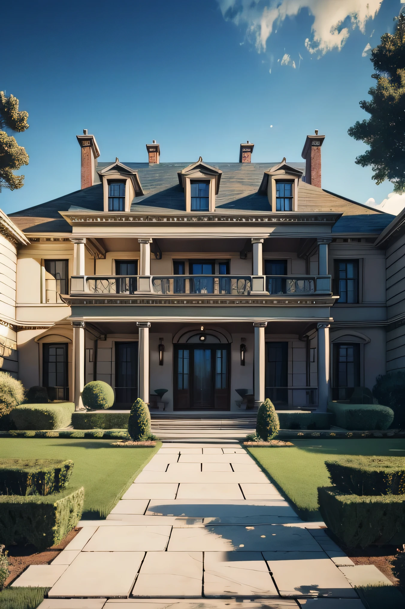 masterpiece, realistic, mansion, big house, 4k