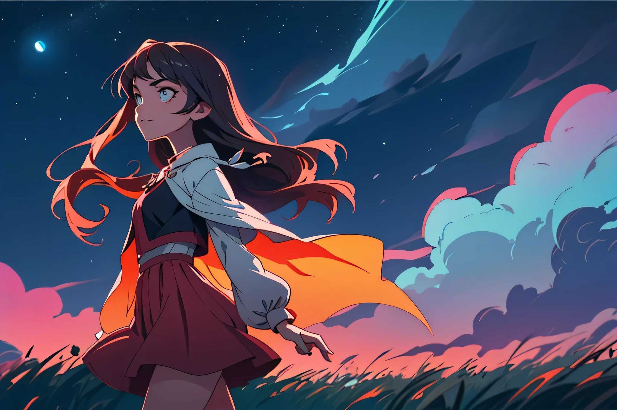 2d illustration of a beautiful night sky