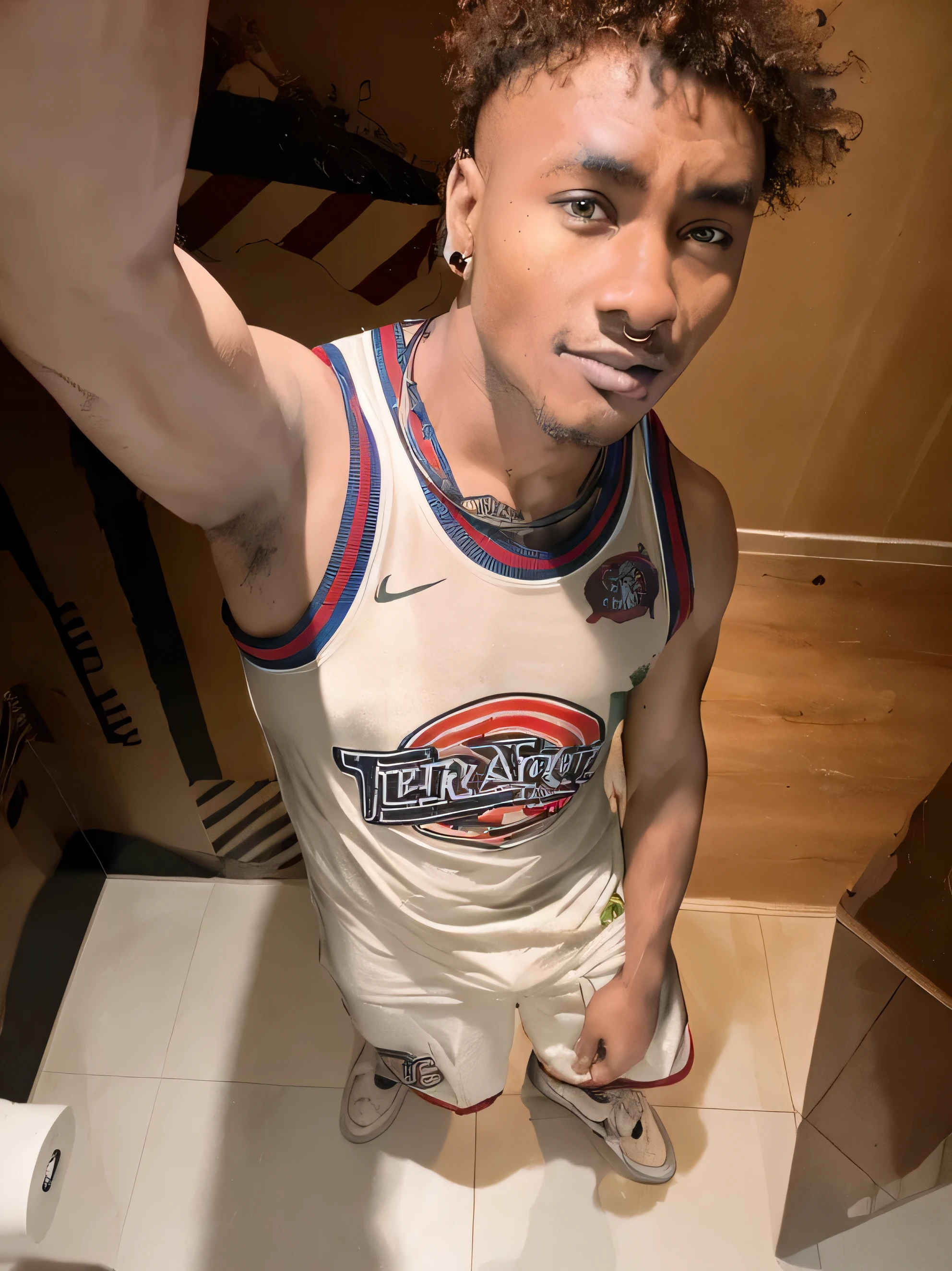 Handsome Muscular African Man with tattoos