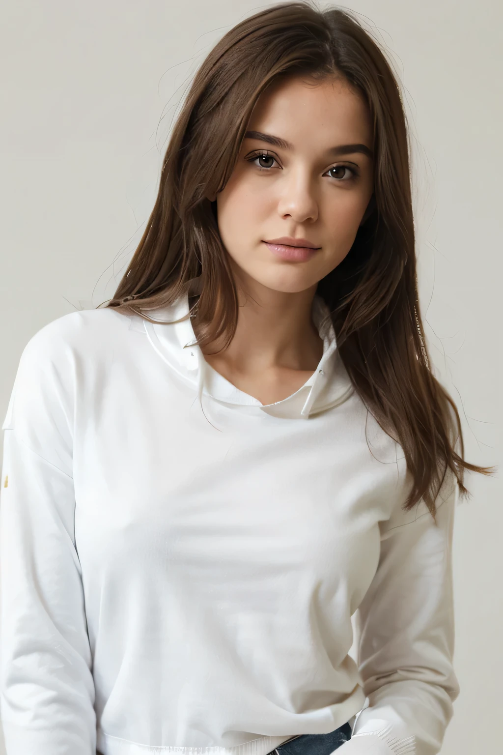 1fille,stop,fond blanc,