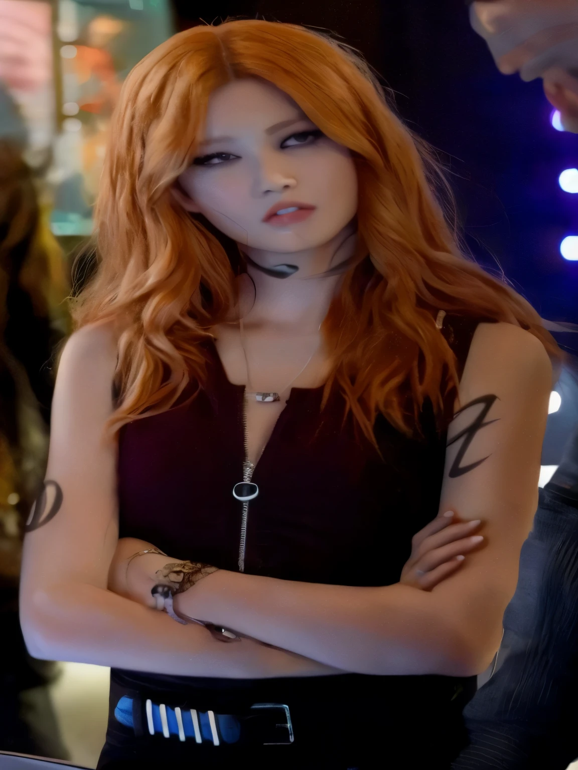 garota ruiva, jennie kim.