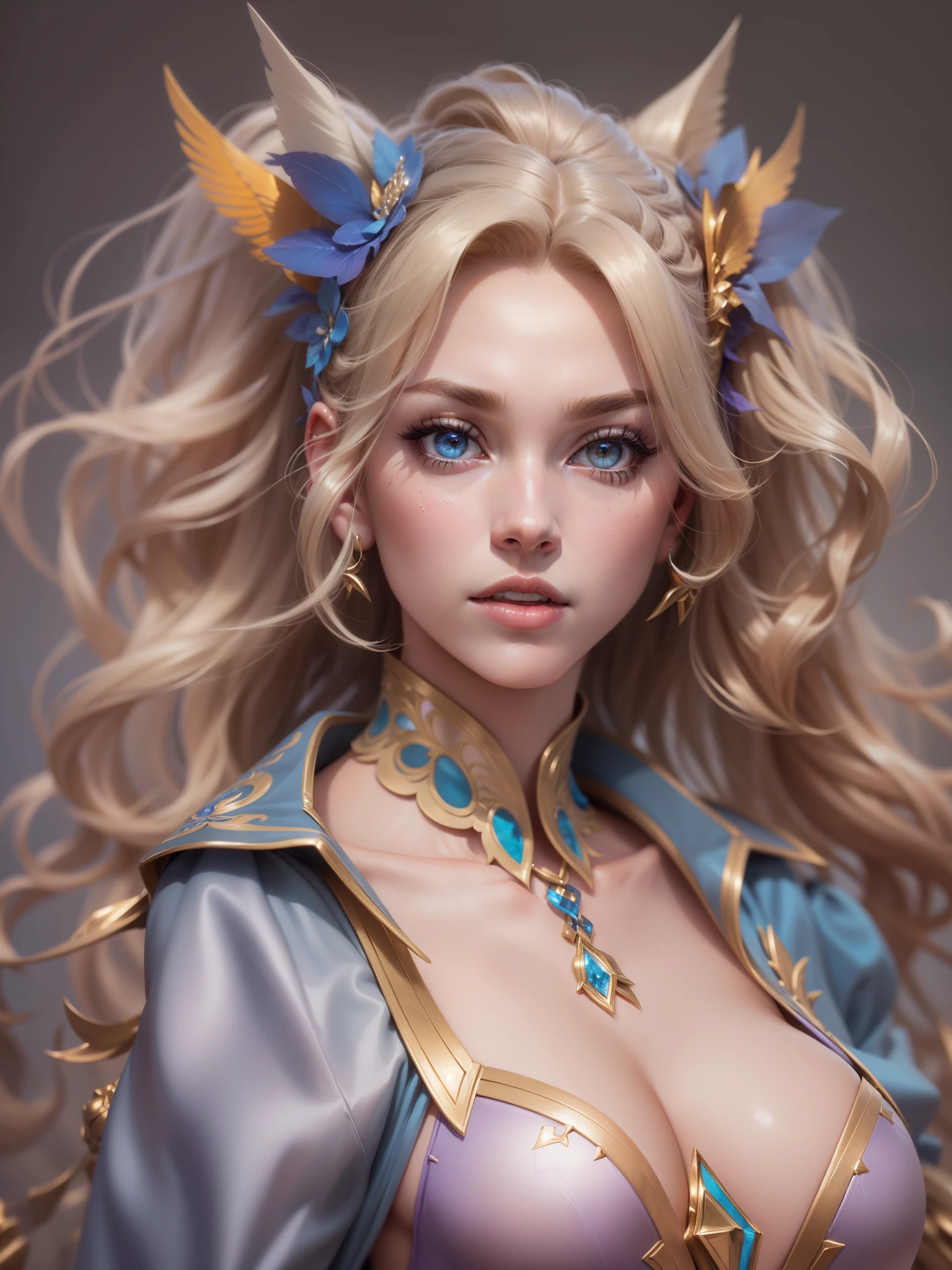 long blond hair woman in purple dress, elegant glamorous cosplay, glamorous cosplay, money, blonde hair princess, money as a super villain, gorgeous cosplay, alexa grace, Epic battle fantasy Natalie, blonde hair with pigtails, Anna Nikonova、Also known as New Milky, Samira from League of Legends,be familiar with,realistic, be familiar with, skin texture, hyper be familiar with, realistic skin texture, armature, highest quality, 超High resolution, (写真realistic:1.4),, High resolution, be familiar with, {{{{{{{(masterpiece, .CGI:1.4),(8k raw photo, best quality, masterpiece:1.2) super detailed official art,photorealistic:1.37, (outstanding, professional),masterpiece,best quality,ultra detailed,highres,high-resolution,4k,4kportrait,8k,8kportrait,unity8kwallpaper,extremely detailed CG,realistic,RAW photo,real person,portrait photography,photorealistic,shiny skin,detailed skin,(((dynamic angle full body
and dynamic angle wide shot
and dynamic angle close-up
and dynamic angle upper body
and dynamic angle from above
and dynamic angle from behind
and dynamic angle from below
))),{{{{supermodel }}}},{{{{Photorealistic:1.4}}}}, beautiful detailed, highly detailed eyes and face, beautiful detailed eyes, ridiculous, incredibly ridiculous, super detailed, high resolution, highly detailed, top quality, masterpiece, illustration, highly detailed, CG, unified, 8k wallpaper, amazing, fine detail, masterpiece, top quality, highly detailed CG unified 8k wallpaper, face light, movie lighting,surrealistic female portrait, magic lights, 32K resolution, action poses, realistic photography, dynamic lighting, art station, volume lighting, highly detailed face, awarded,