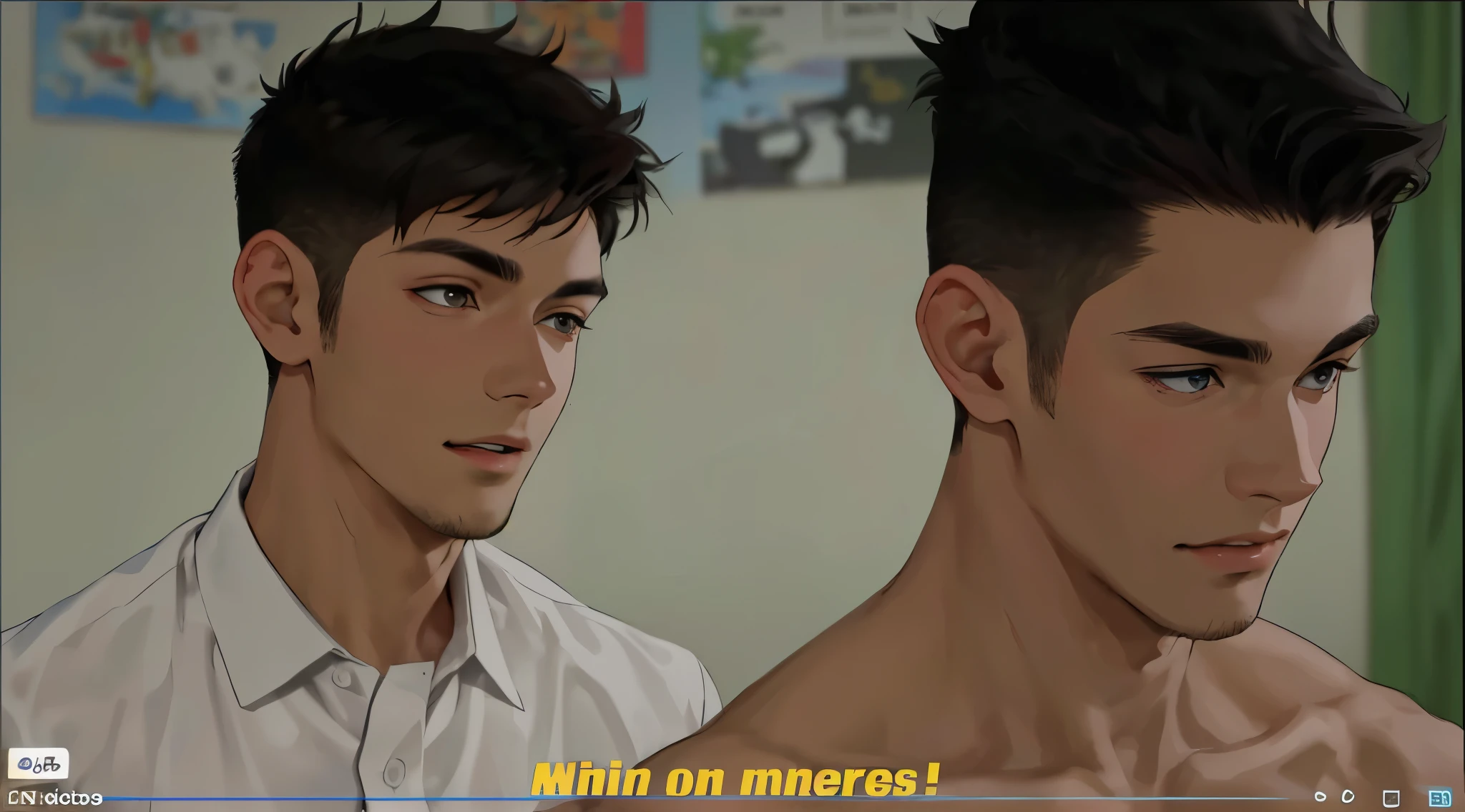 there are two handsome 16 year old boys, delgados uno esta adelante sin camisa 