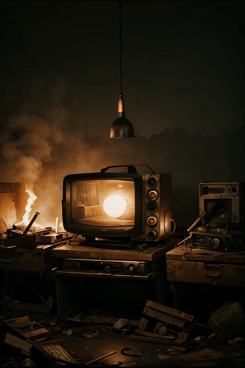 vintage 1960 television apocalyptic background