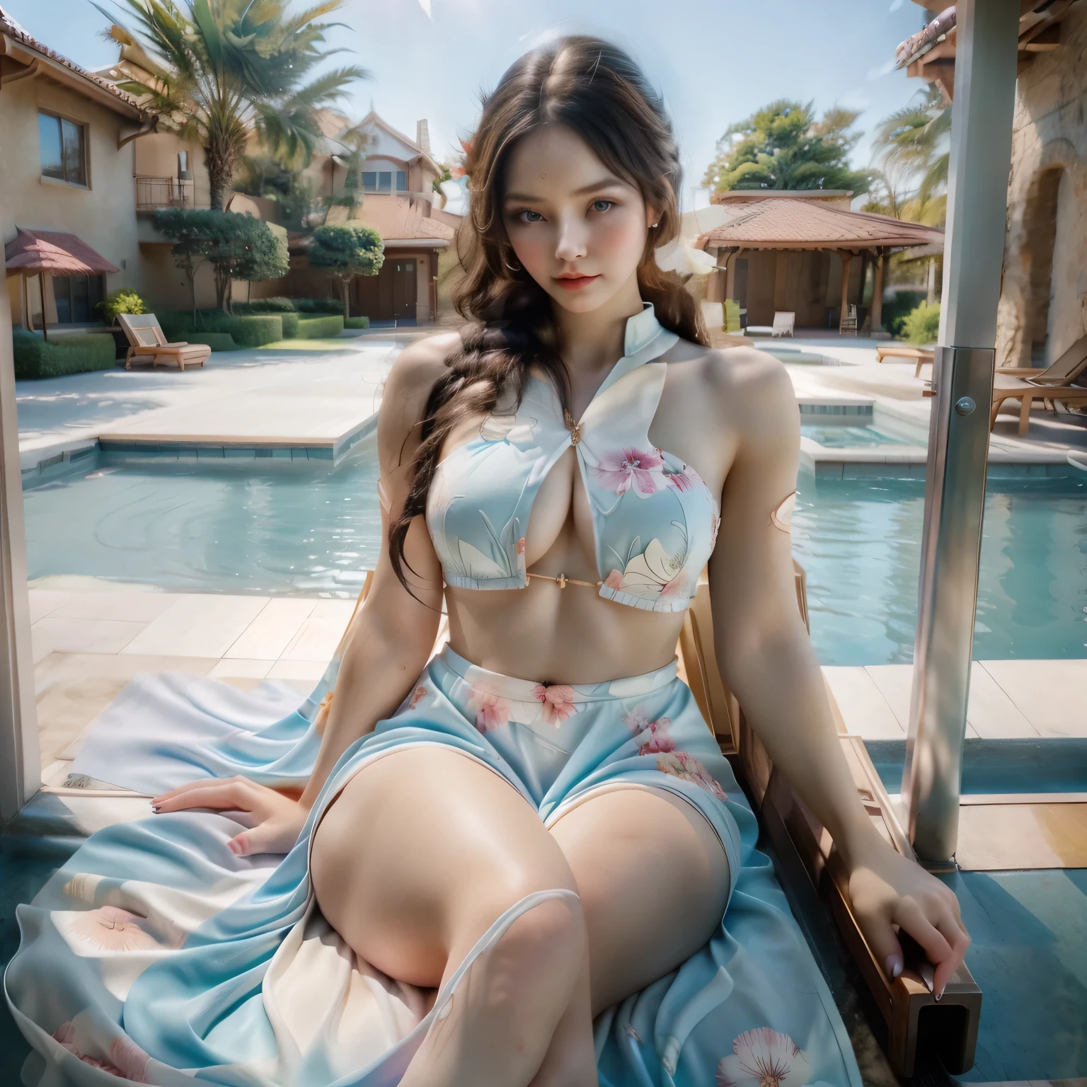 (bestquality:1.2),1girl,naked,leaning,spreadlegs,close-upface,sensual,feminine,sunlitgarden,dappledlighting,rays,softfocus,windblowinghair,beautifuldetailedeyes,beautifuldetailedlips,allovernaturalmakeup,longdarkhair,flowing,flowydress,floralprint,femininedress,gentlepastelcolors,gracefulpose,subtleemotion,serenity,serenescene,dreamlike,softbreezecarressing,peaceful,masterpiece:1.2