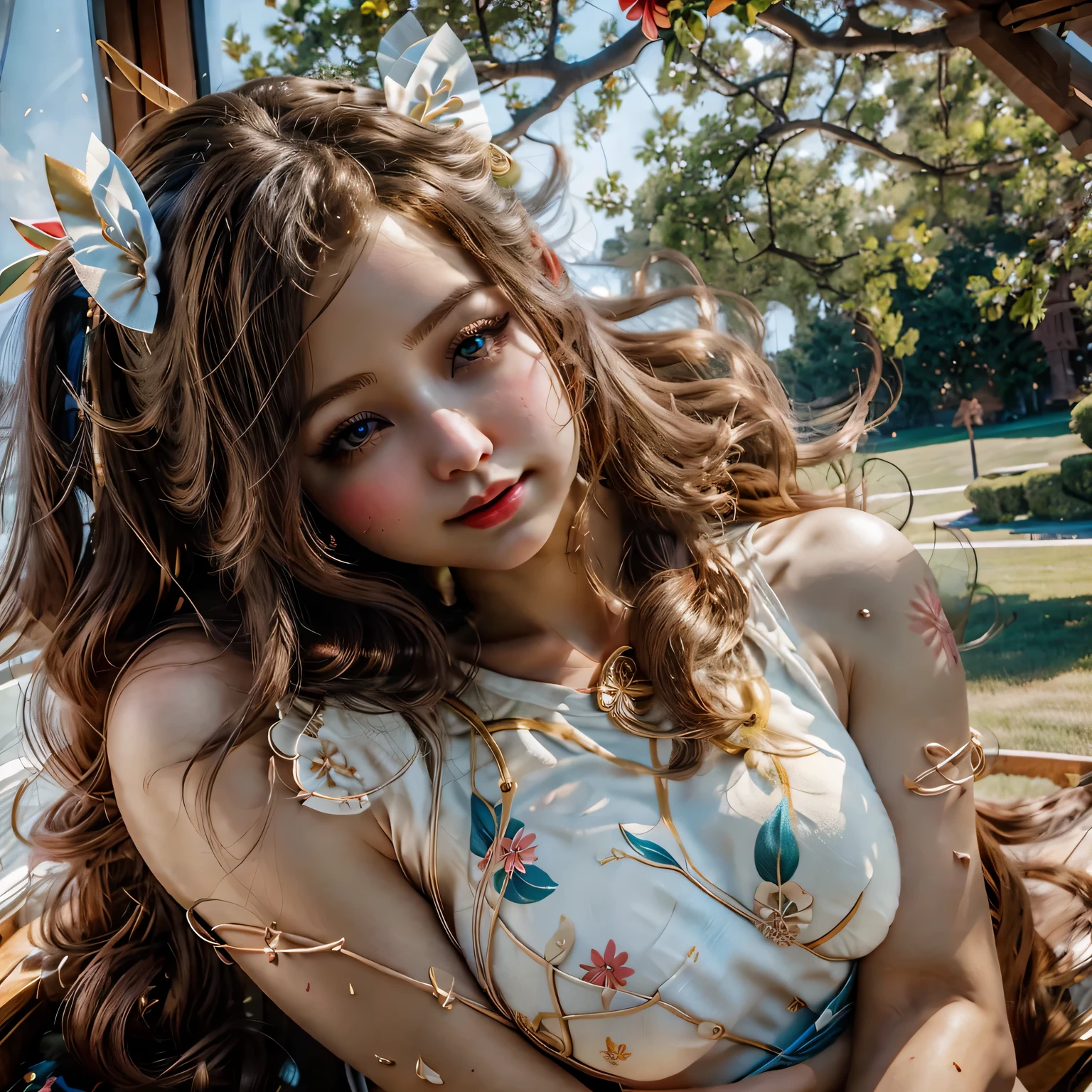 (bestquality:1.2),1girl,naked,leaning,spreadlegs,close-upface,sensual,feminine,sunlitgarden,dappledlighting,rays,softfocus,windblowinghair,beautifuldetailedeyes,beautifuldetailedlips,allovernaturalmakeup,longdarkhair,flowing,flowydress,floralprint,femininedress,gentlepastelcolors,gracefulpose,subtleemotion,serenity,serenescene,dreamlike,softbreezecarressing,peaceful,masterpiece:1.2