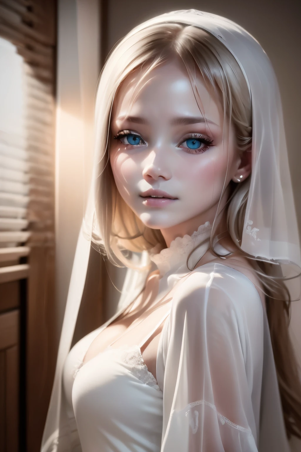 (((fond blanc:1.3)))、best quality, piece of masseter, high resolution, fille albinos、(((1 fille dans))), seize ans,(((les yeux sont blancs:1.3)))、robe blanche、((chemise blanche:1.3、Robe bloc blanche)), Effet Tindall, realistic, Studio d'ombres,Overseas lighting, Two-tone lighting, (Skins with details: 1.2)、Pale colored lighting、dark lighting、 digital SLR, photo, high resolution, 4K, 8K, flou d'background,S'estompe magnifiquement、un monde blanc、fond blanc