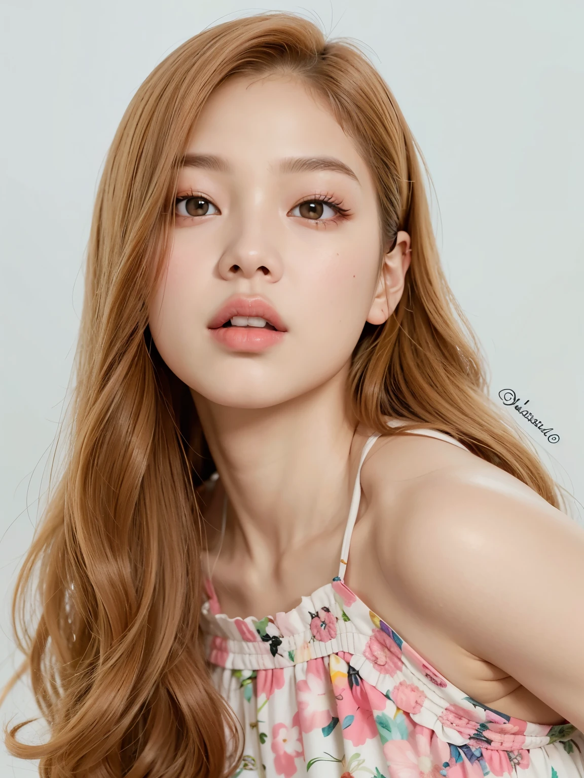um close de uma mulher com cabelos longos usando um vestido, jennie blackpink, jennie kim de blackpink, portrait of jennie do blackpink, jennie do blackpink, retrato de jennie blackpink, artista coreano, cabelo ruivo