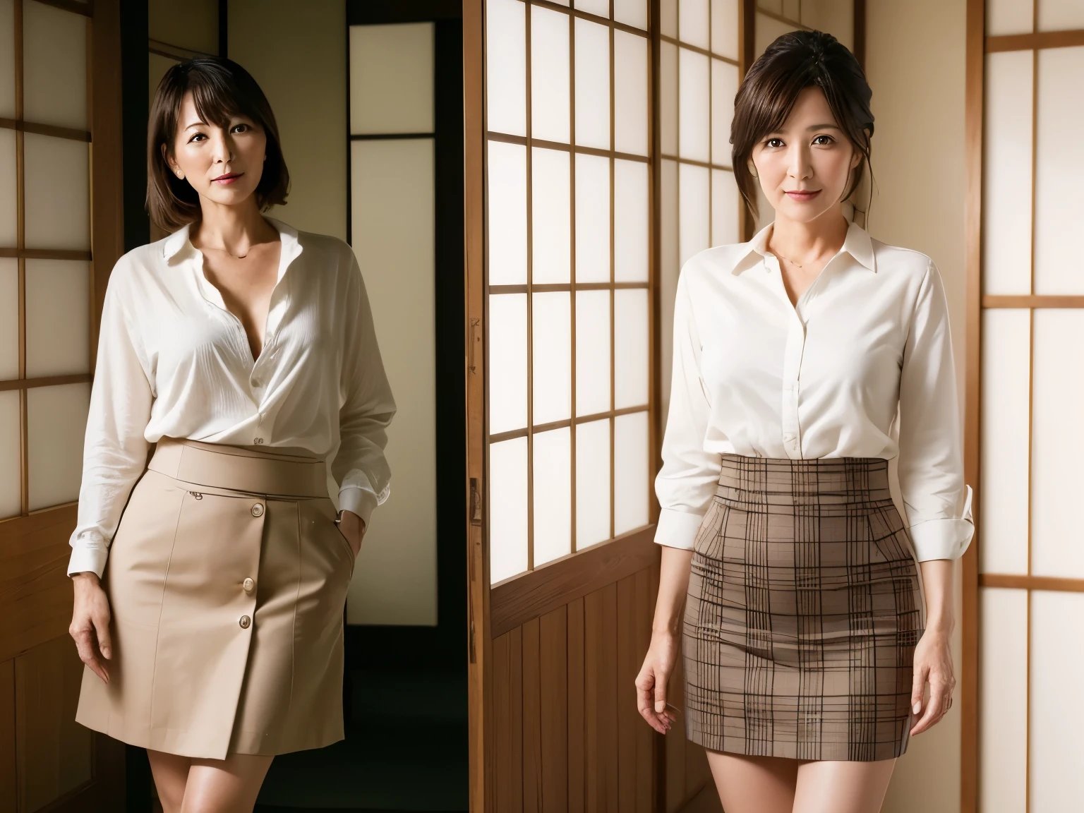 (best image quality:1.35), high quality, realistic pictures, (one beautiful mature woman:1.33), (japanese woman), skirt,