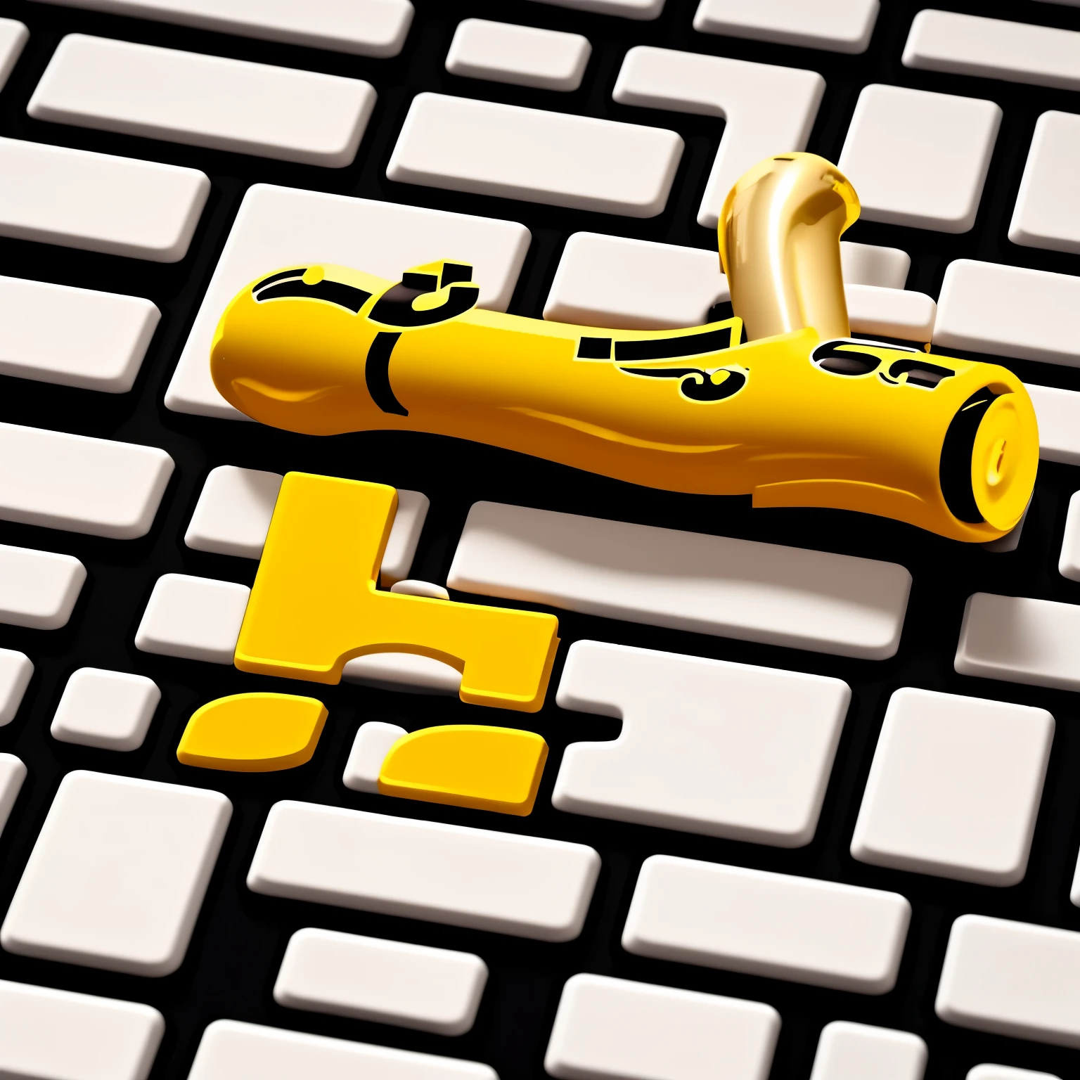 Logo with the name Felício musical with the letter f in the shape of a saxophone and the letter m for musical in the shape of a keyboard