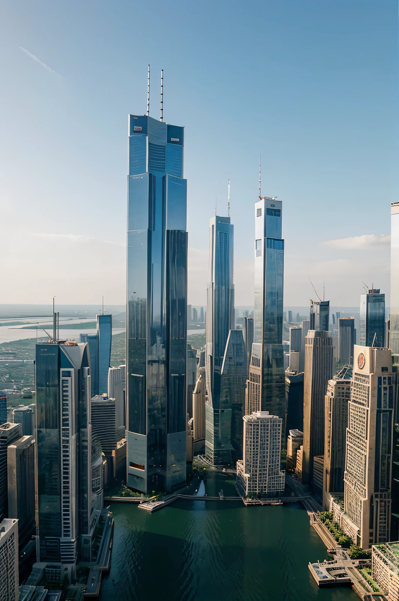 The republic, with an astonishing metropolis city skyscrapers on the horizon
