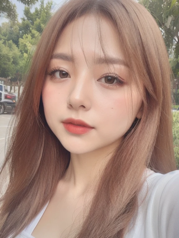 (realistic、masterpiece、Best Quality、8K、highres、high resolution:1.3)、1 girl、Huge breasts、white bikini、looking at viewers、super fine face and eyes、long hair、 upper body、
