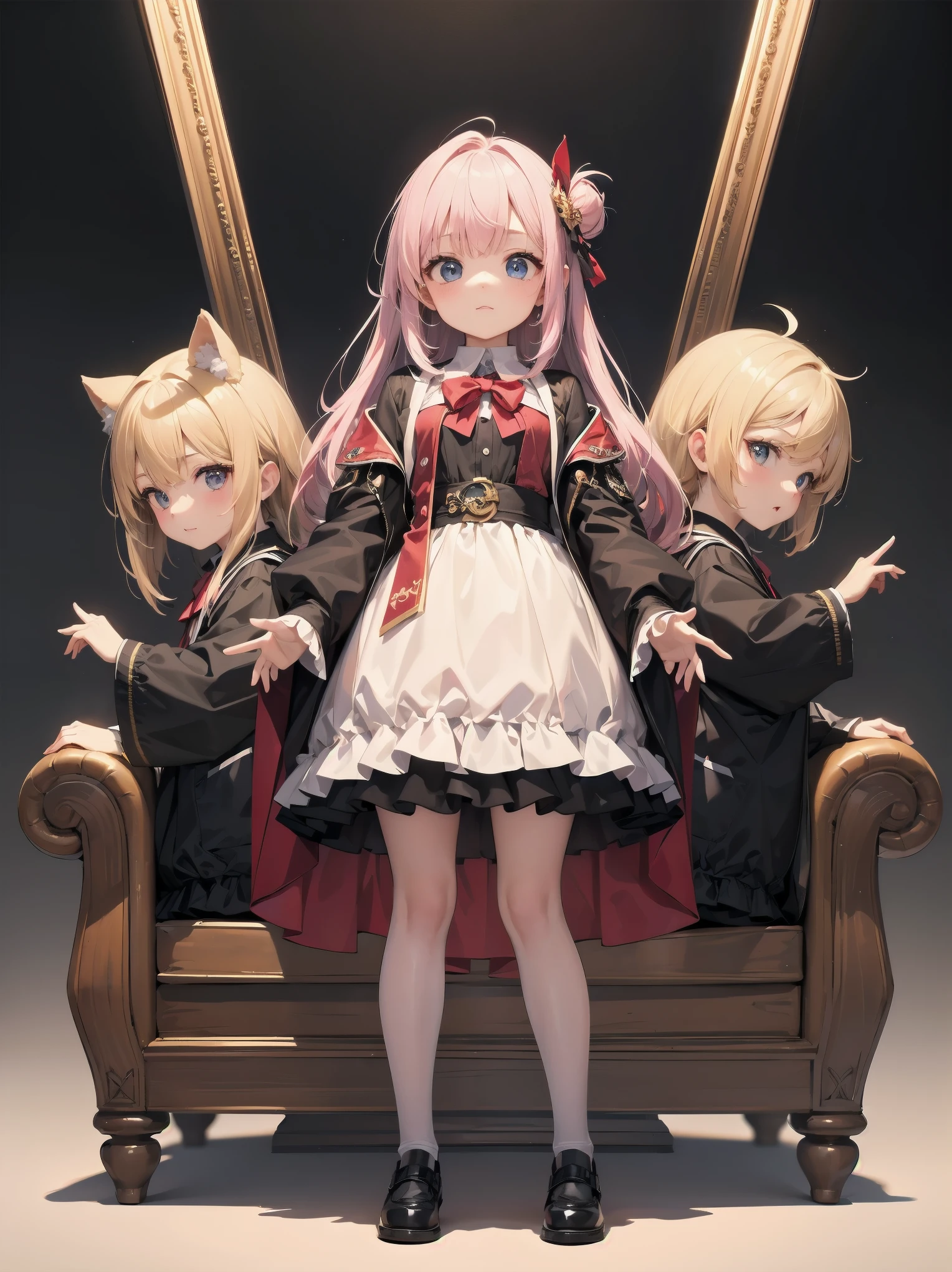 masterpiece、high resolution、Super detailed、real stick、white background,Standing picture,absurd、one girl、solo、cute、Chibi、children、無茶苦茶cute、えげつないポーズでcute