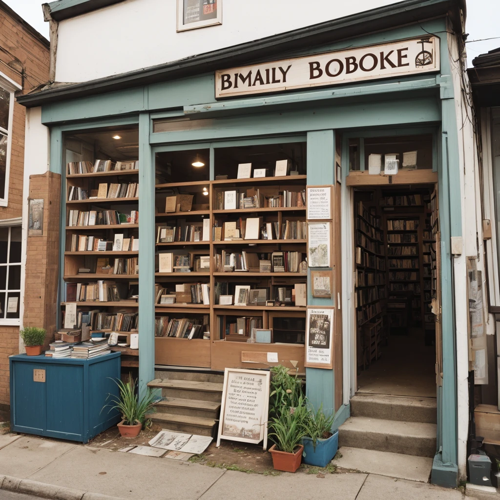 A small, tiny, used bookstore in town,