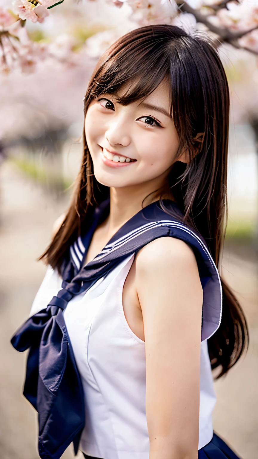 (((Cute Japan high school girl))) 、1 person、(((At the cherry blossom trees in bloom)))、doing a sexy pose、(((Revealing sailor suit)))、(((Glamour)))、((smile))、photorealistic、With a clearer image、beautiful detailed eyes、hyper realism、high contrast、Ultra HD、realistic skin texture、Highest image quality、highest quality、ultra high resolution、Finely detailed、very carefully
