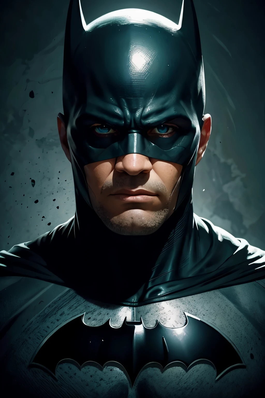 [O Batman Brasileiro], [digital illustration], [estilo sombrio], [André SombraArt], [art station], [High definition to reveal determination], [Cores noturnas e misteriosas], [dramatic lighting], [Lente de close-up para enfatizar o rosto]