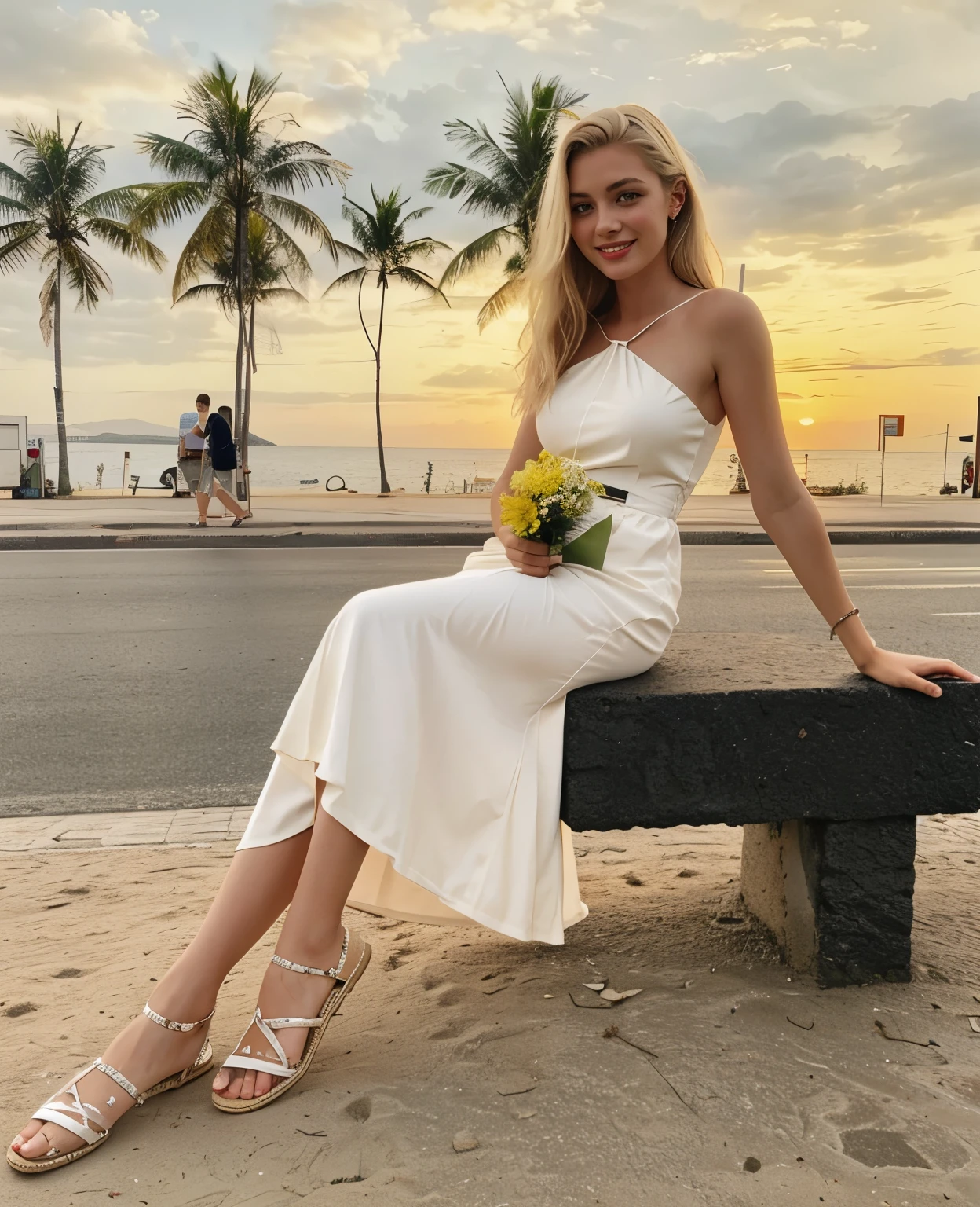 mulher, americana, 25 anos, pale skin and freckles, olhos cinzas, nariz delicado, soft and delicate lips, Cabelo blondie cinza longo e ondulados, sorriso meigo