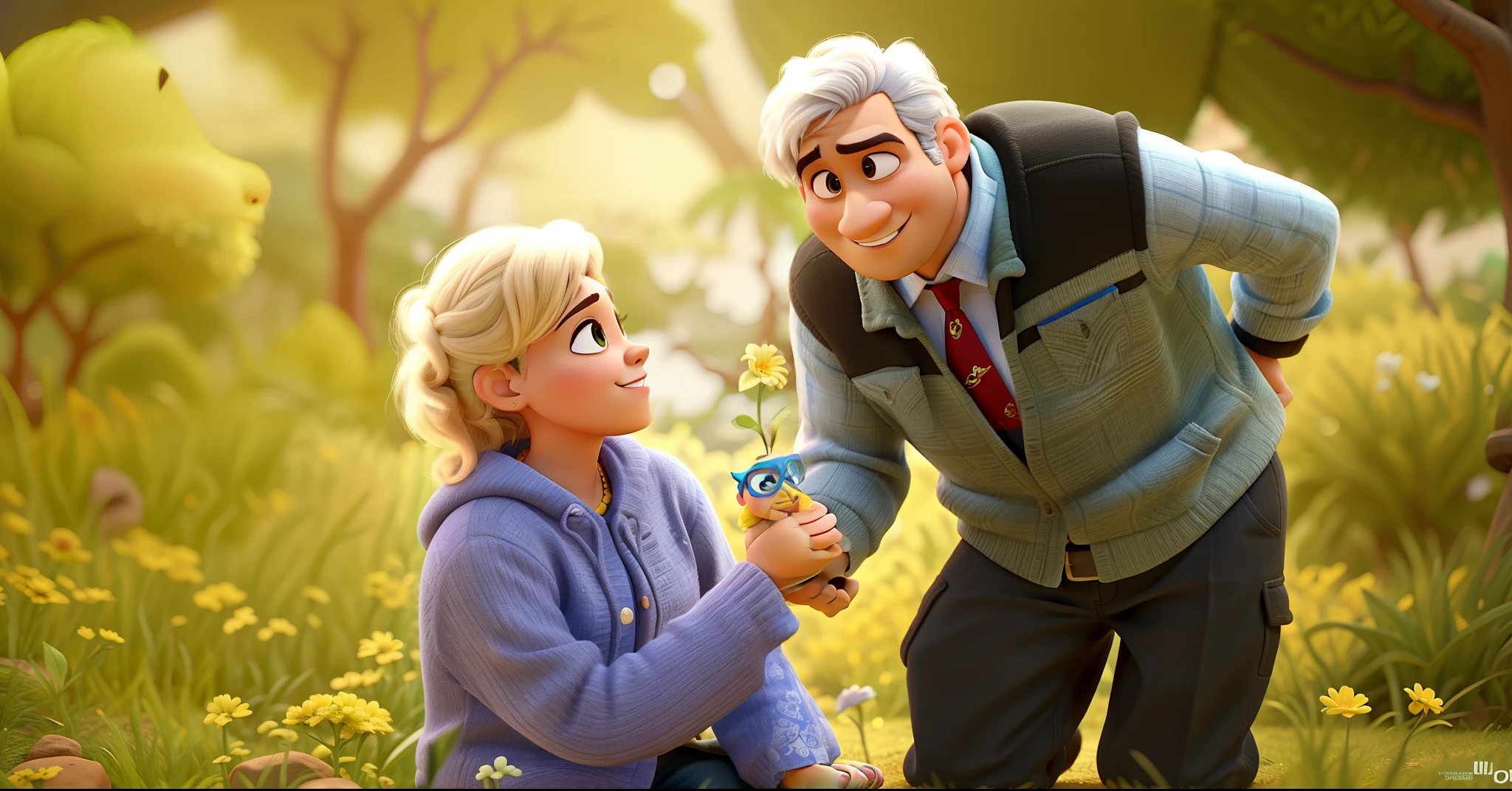 casal velhinho pixar 3d alta qualidade