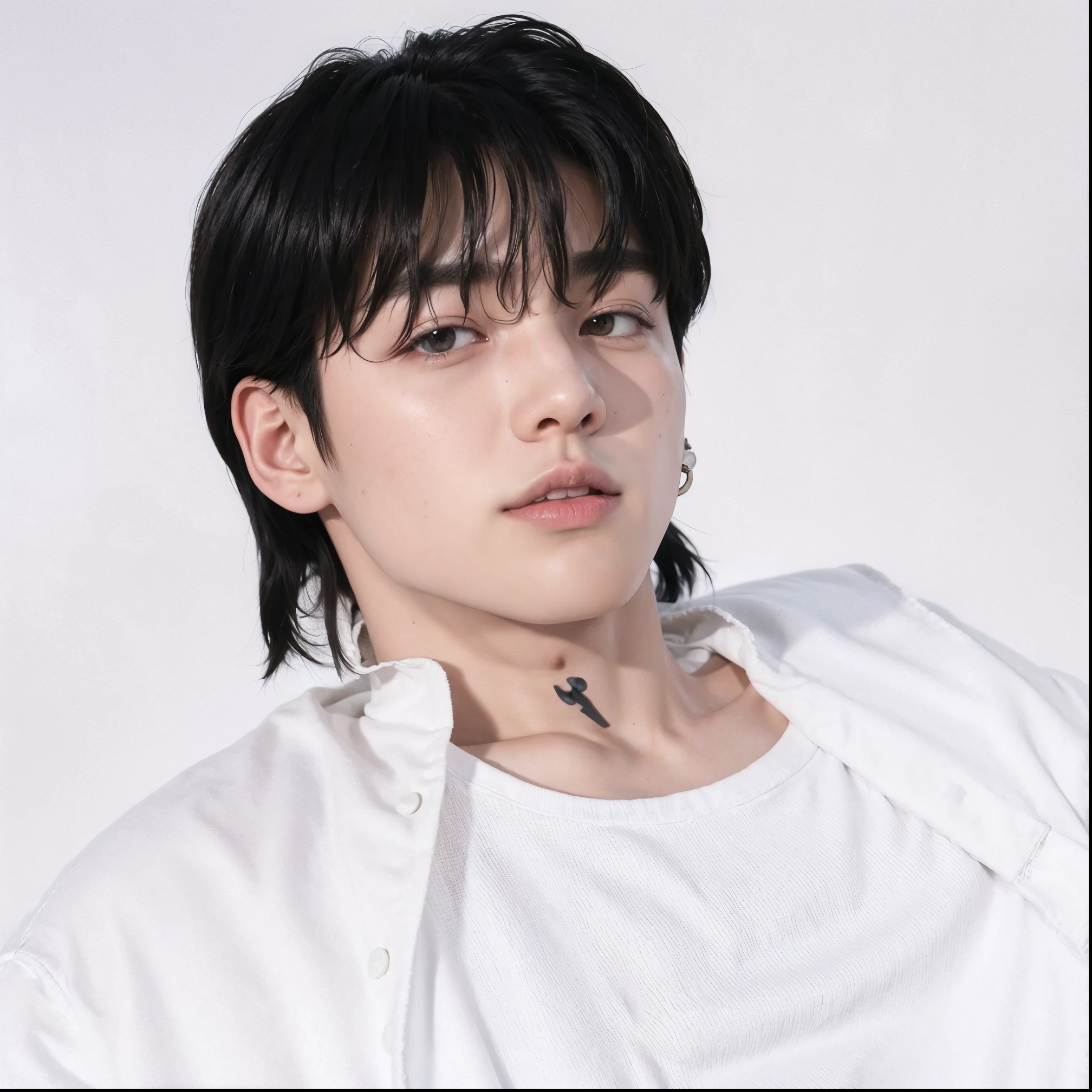 Homem com cabelo preto e camisa branca posando para foto, Jungkook, Jinyoung Shin, hyung tae, Cai Xukun, Kim Doyoung, Jung Jaehyun, Hong junho hyung, Wonbin Lee, Yanjun Chengt, hyung tae kim, taejune kim, Seseon Yoon, Shin Jeongho, Sakimichan, jeon jungkook,jungkook