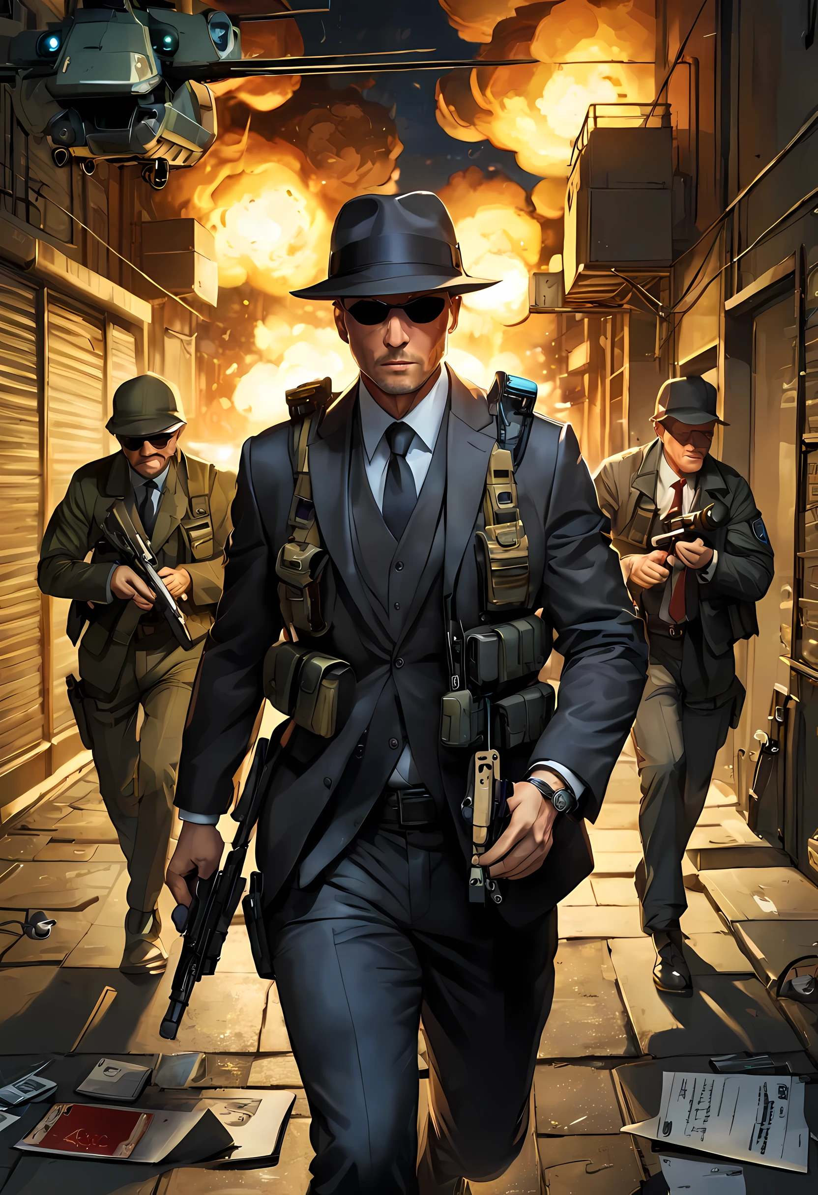 best quality,Super detailed,actual,spy,spy,undercover operation,Stealth,high-tech products,Infiltration,secret mission,suspenseful,spy,Night missions,dark alley,Sleek and stylish,Tactical equipment,monitor,hidden camera,Encrypted message,invisible ink,mystery,clandestine,secret date,Disguises and aliases,Dead drop,code breaking,intelligence gathering,diplomatic immunity,high risk,Thrilling chase scenes,Explosions and shootouts,Action packed,A thrilling mission,double agent,Master of disguise,Uncover the truth,global conspiracy,victory or death.