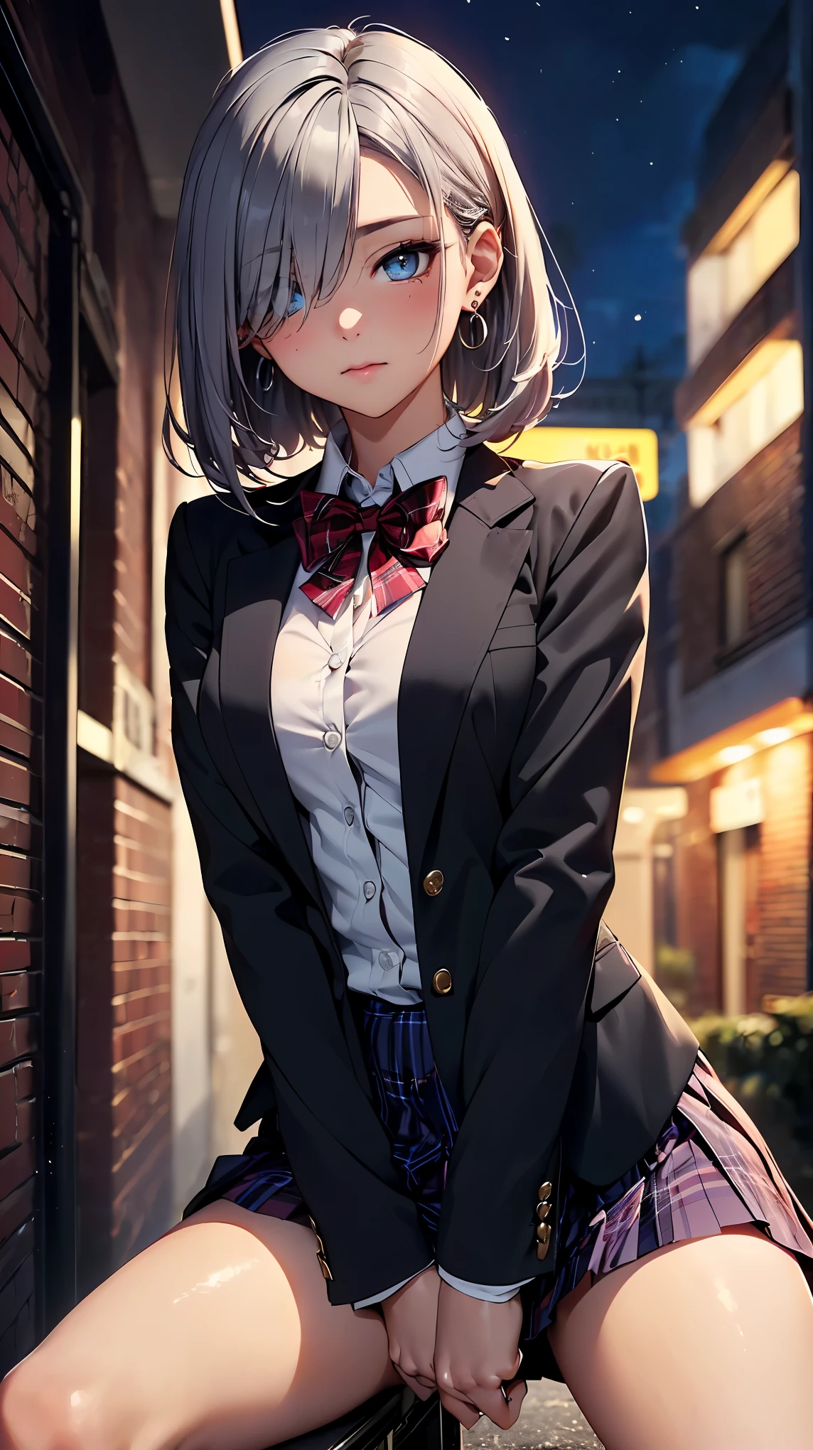 (8k, Super realistic,最high quality, high quality, High resolution, high quality texture, masterpiece:1.2, Highly detailed CG,detailed texture, unreal engine), (small face, realistic facial expression), (high detail skin:1.2), one woman, (brown hair, straight hair, black eye), (slim body shape:1.4, A woman with a slender body and big breasts), very detailed顔と肌の質感, ((turn to the side:1.2)), ((photo shootのためポーズをとる)), (smile:1.5), (((sailor suit, school uniform), ((photo shoot, Standing)), face close up shot:1.2, beautiful skin, shiny skin, perfect fingers, five fingers, anatomically correct, background bokeh, high quality, surreal, bright colors, ((nikon, 50㎜, f/1.8, very detailed, photo shoot)),