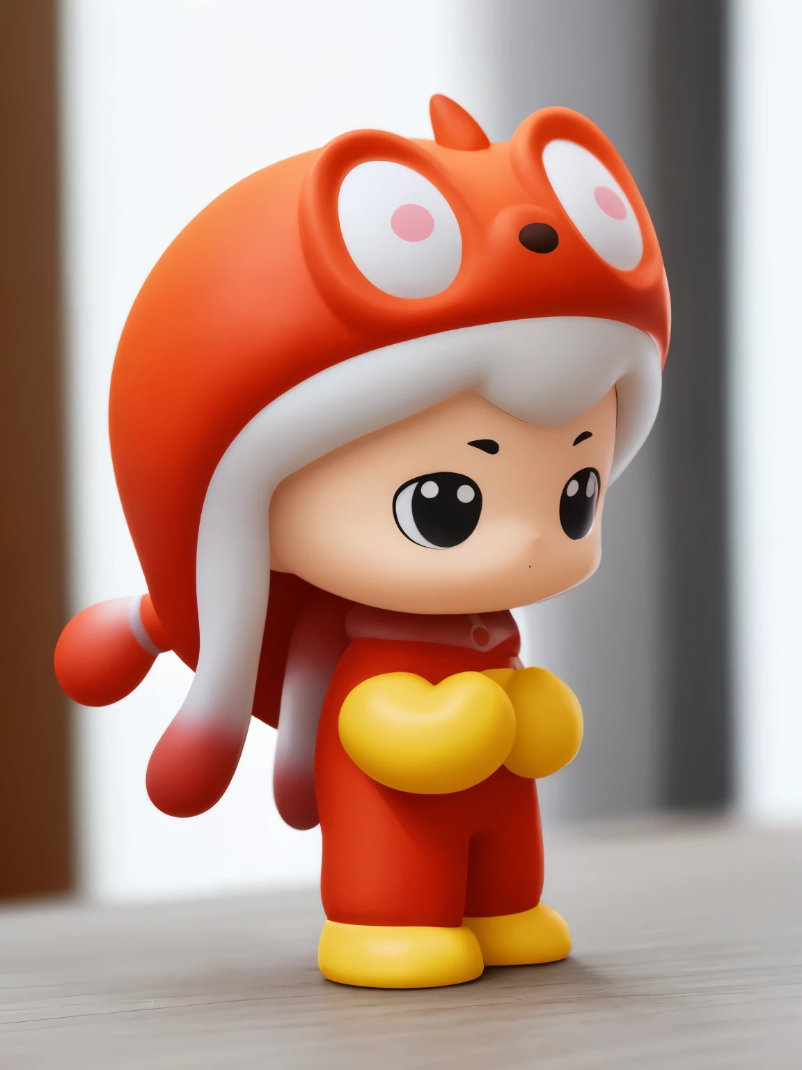 blindbox、Chibi girl acting on the stage of Hero Sentai、wearing a cute monster costume、Take a photo from the side