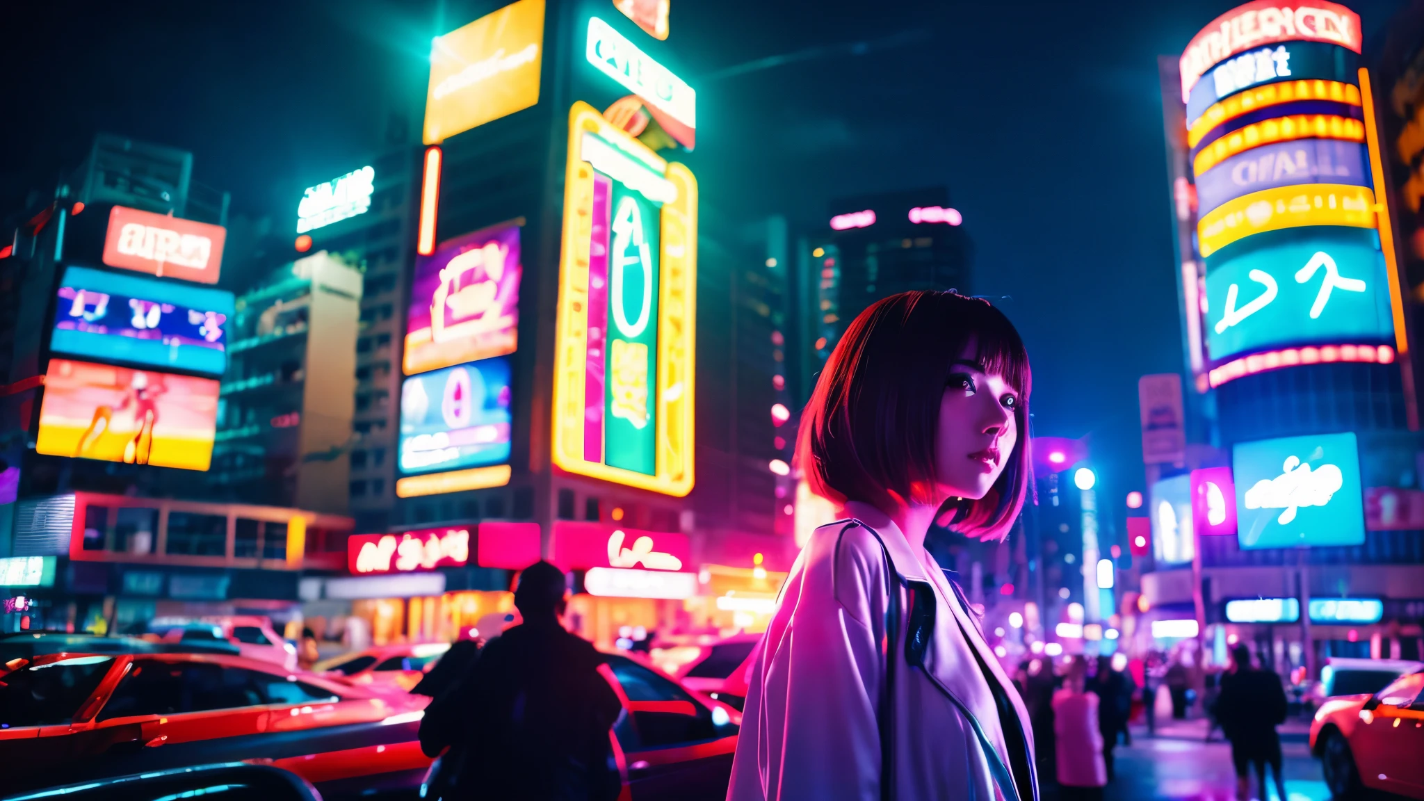 bright Light anime night beauty neon city