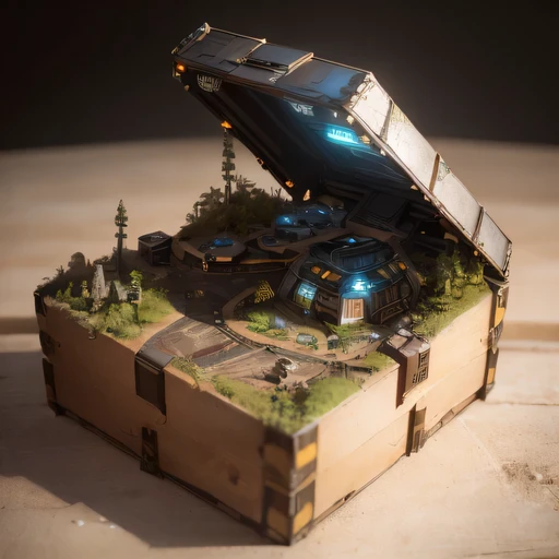 3598年Mars realistic model, (split ends, original photo, best quality, masterpiece:1.4),Steampunk Cyberpunk 6820 City,(CyberpunkMars light:1.3), Mars (related to land),(in a small nature box:1.3),Isometric, small nature, landscape on foundation,landscape,