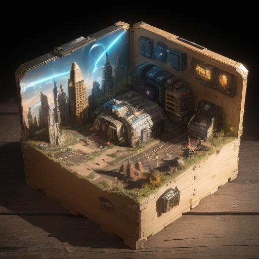 3598年Mars realistic model, (split ends, original photo, best quality, masterpiece:1.4),Steampunk Cyberpunk 6820 City,(CyberpunkMars light:1.3), Mars (related to land),(in a small nature box:1.3),Isometric, small nature, landscape on foundation,landscape,