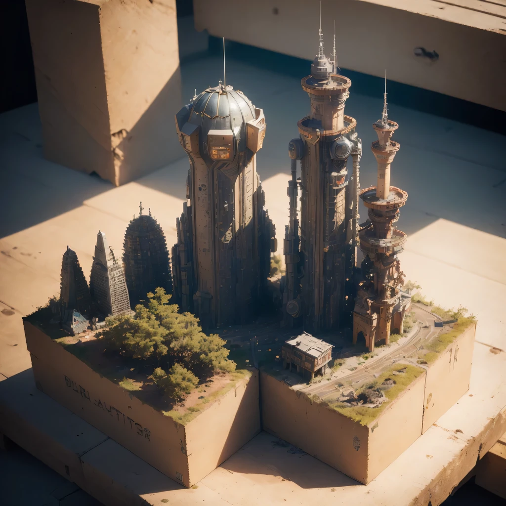 3598年Mars realistic model, (split ends, original photo, best quality, masterpiece:1.4),Steampunk Cyberpunk 6820 City,(CyberpunkMars light:1.3), Mars (related to land),(in a small nature box:1.3),Isometric, small nature, landscape on foundation,landscape,
