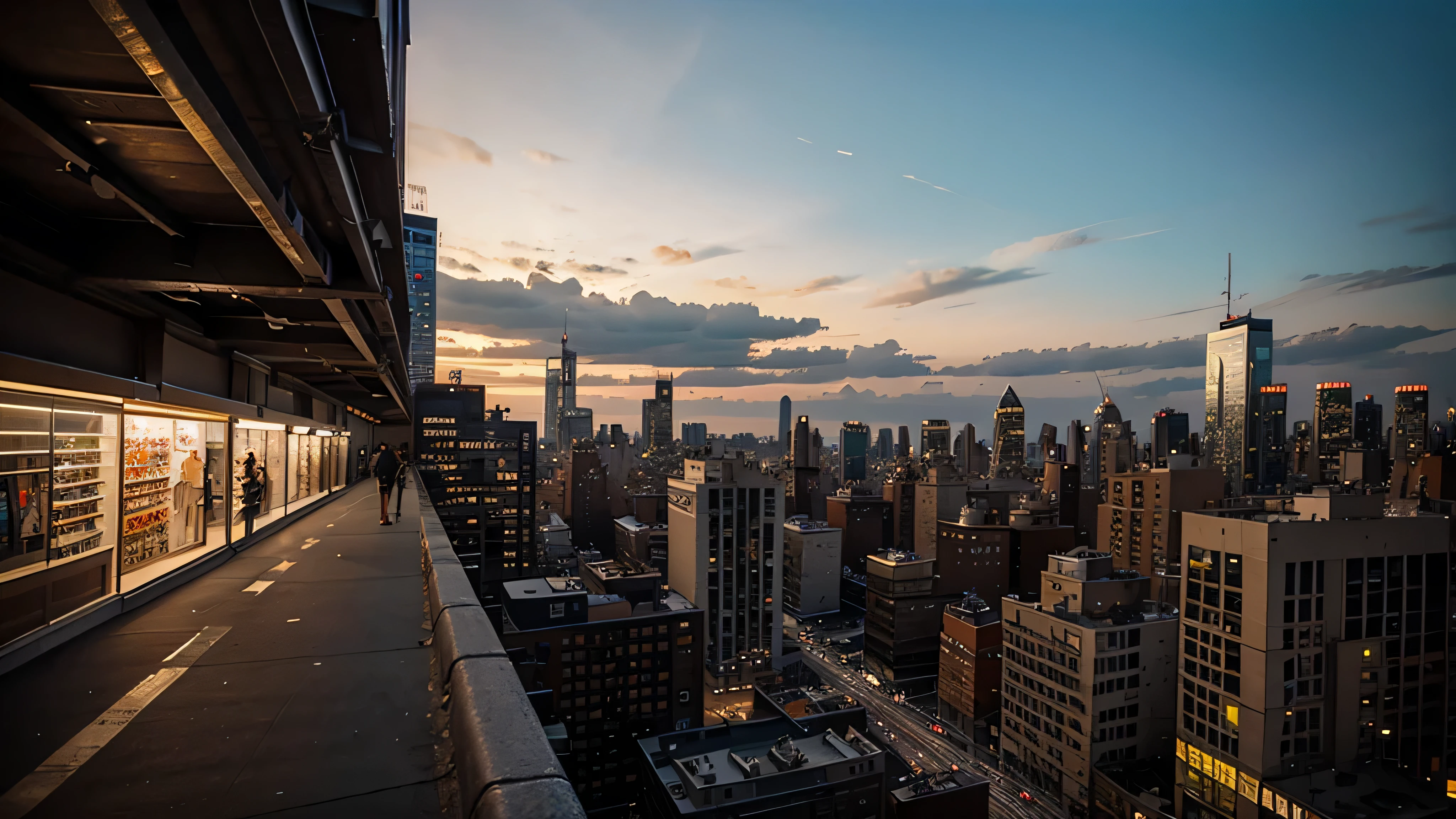 Una ciudad estilo nueva york, hiper realista, 8K, de altos edificios y calles iluminadas, Photographic style.