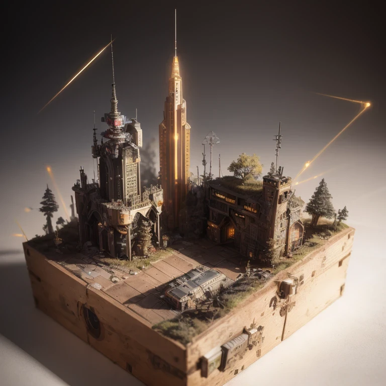 3598年Mars realistic model, (split ends, original photo, best quality, masterpiece:1.4),Steampunk Cyberpunk 6820 City,(CyberpunkMars light:1.3), Mars (related to land),(in a small nature box:1.3),Isometric, small nature, landscape on foundation,landscape,