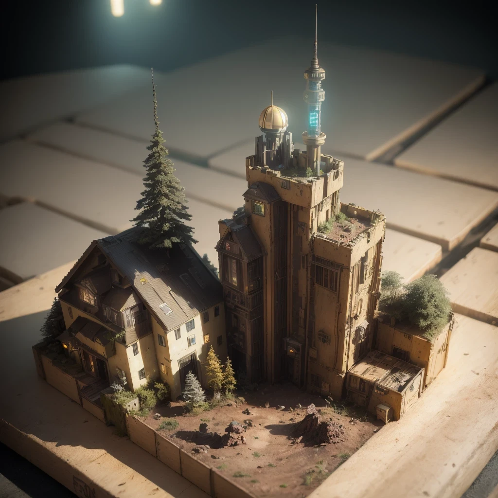 3598年Mars realistic model, (split ends, original photo, best quality, masterpiece:1.4),Steampunk Cyberpunk 6820 City,(CyberpunkMars light:1.3), Mars (related to land),(in a small nature box:1.3),Isometric, small nature, landscape on foundation,landscape,
