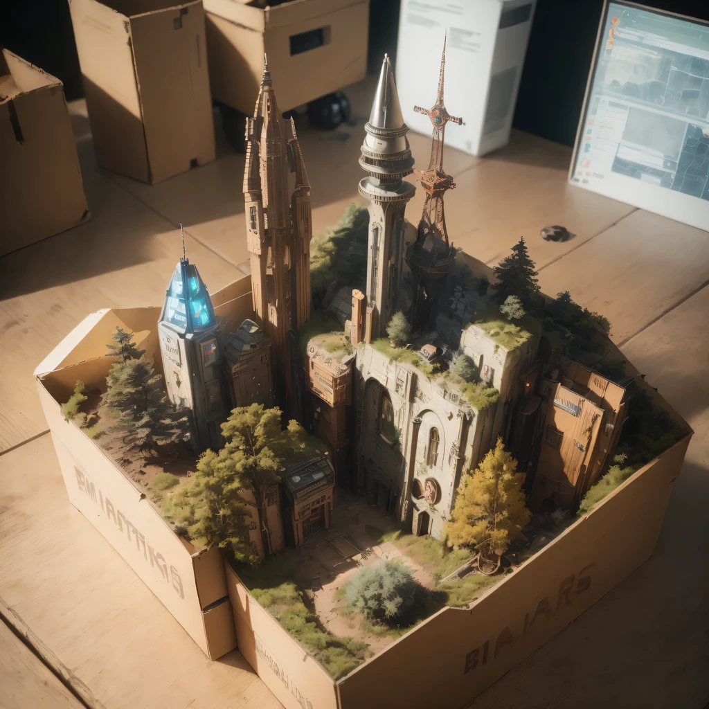 3598年Mars realistic model, (split ends, original photo, best quality, masterpiece:1.4),Steampunk Cyberpunk 6820 City,(CyberpunkMars light:1.3), Mars (related to land),(in a small nature box:1.3),Isometric, small nature, landscape on foundation,landscape,