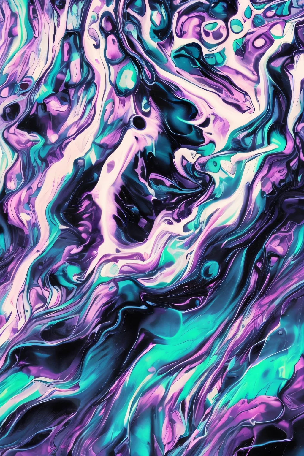 a human being without clear definition, sua forma fluida se assemelhando ao vento, with edges that dissipate into the background in dark, cosmic colors, with fluid patterns reminiscent of water. Imagine essa figura fluindo e se transformando, connecting with the universe in an ethereal and mysterious way.