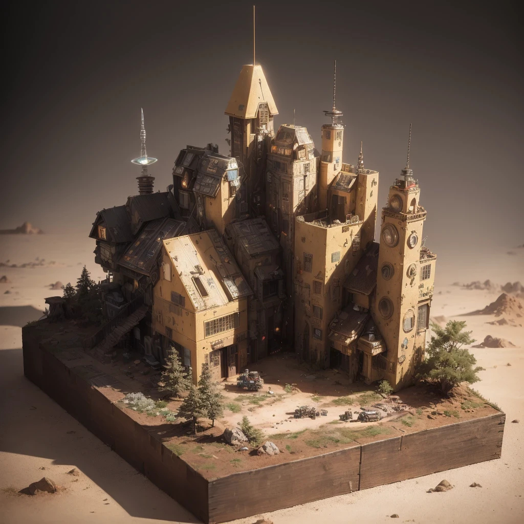 3598年Mars realistic model, (split ends, original photo, best quality, masterpiece:1.4),Steampunk Cyberpunk 6820 City,(CyberpunkMars light:1.3), Mars (related to land),(in a small nature box:1.3),Isometric, small nature, landscape on foundation,landscape,