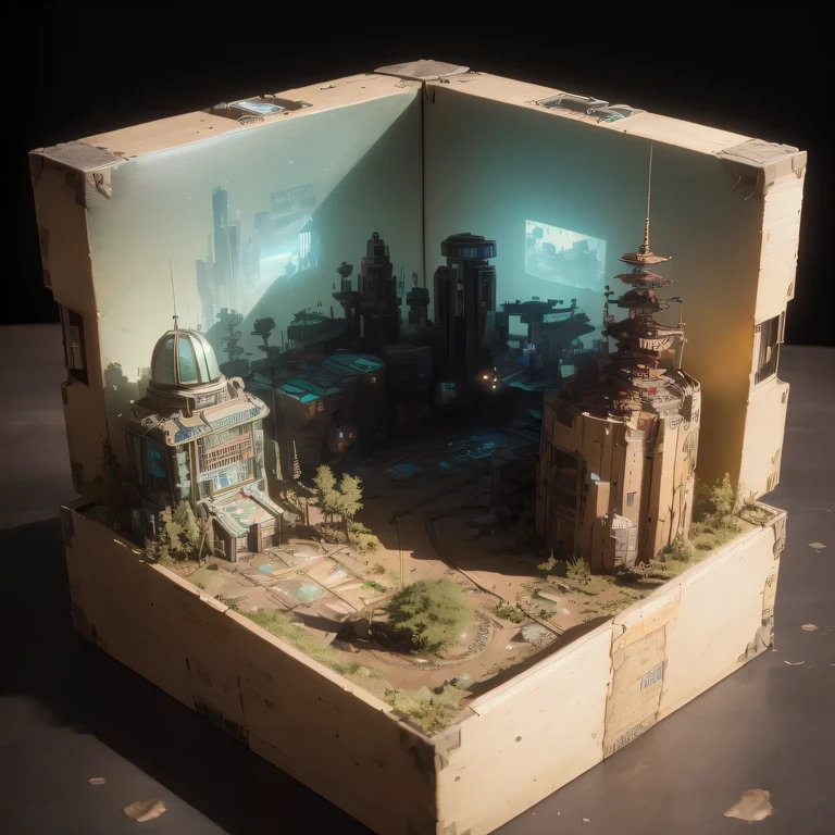 3598年Mars realistic model, (split ends, original photo, best quality, masterpiece:1.4),Steampunk Cyberpunk 6820 City,(CyberpunkMars light:1.3), Mars (related to land),(in a small nature box:1.3),Isometric, small nature, landscape on foundation,landscape,