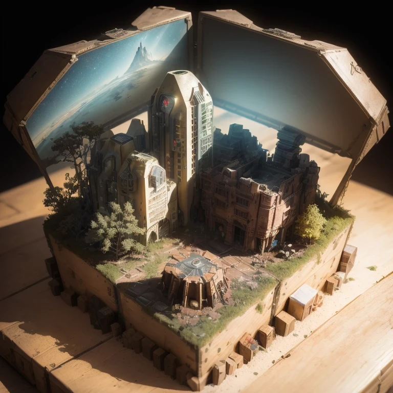 3598年Mars realistic model, (split ends, original photo, best quality, masterpiece:1.4),Steampunk Cyberpunk 6820 City,(CyberpunkMars light:1.3), Mars (related to land),(in a small nature box:1.3),Isometric, small nature, landscape on foundation,landscape,