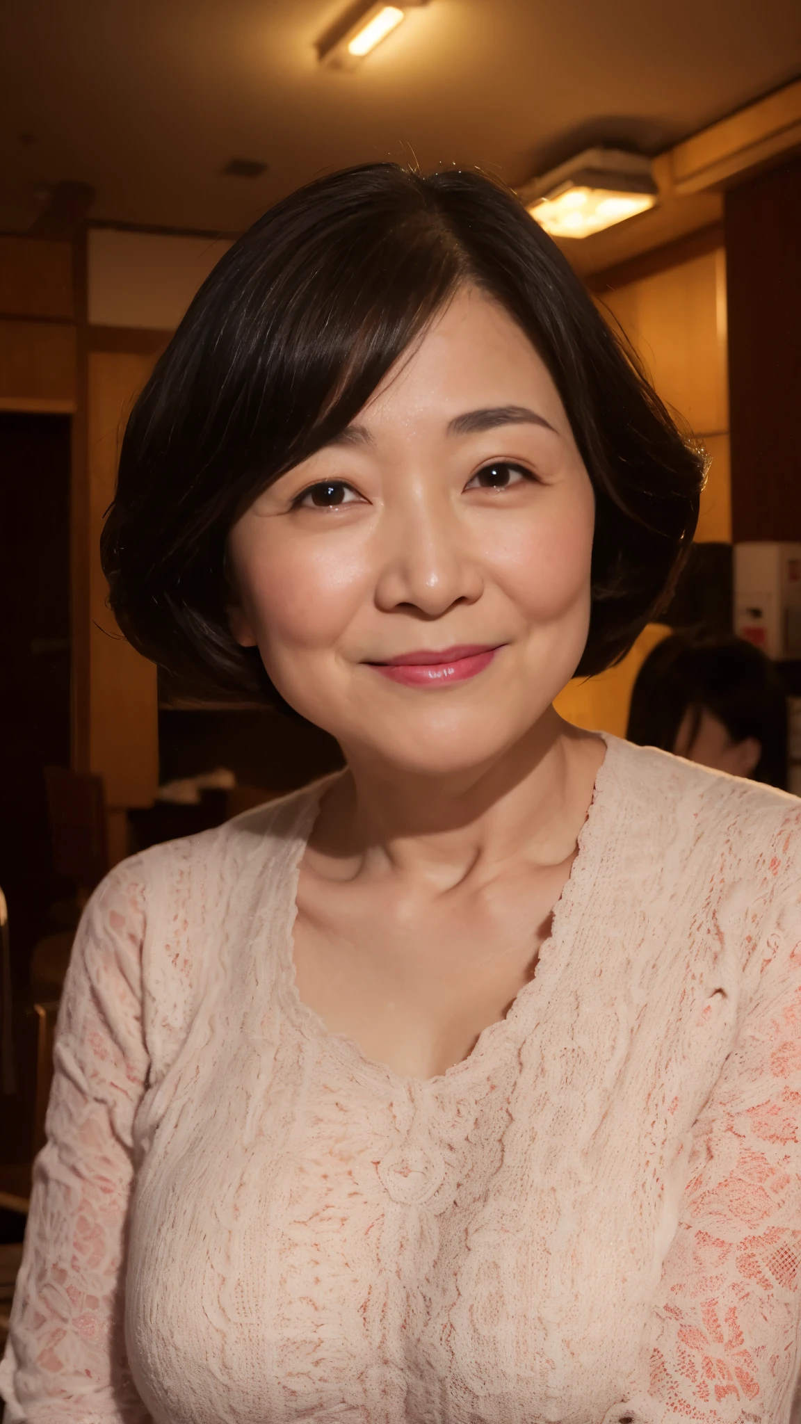 ((Shima Iwashita)), ((in focus)), (in the spotlight), (((後期senior citizen))):1.3, adult videos, porn, nude, describe the lips correctly, red lipstick, from the chest up, show underwear, senior citizen,mature woman, flashy face, highest quality, super high quality, realistic, super dense skin, perfect explanation, (1 Japanese mature woman), (erotic), 120 years old, big breasts, Bewitching, Glamour, sexy, pure white skin, looking at the viewer,