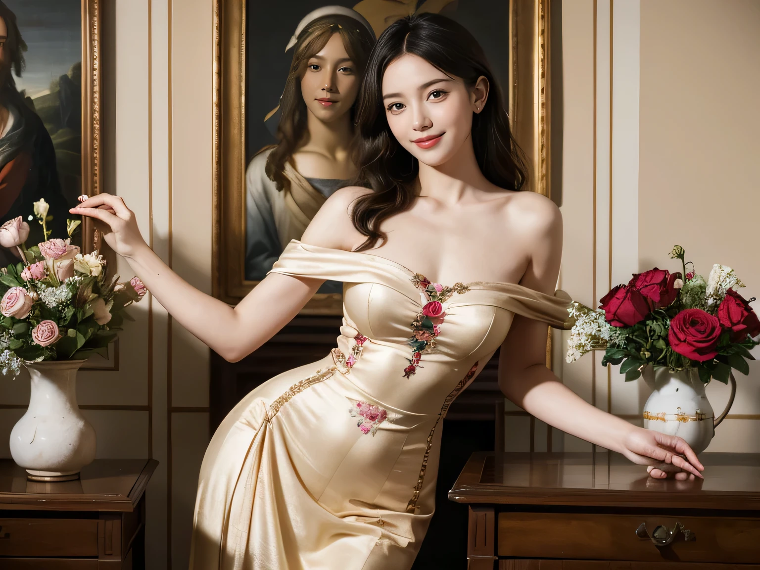 Bot
Upscaling
Default
11:12:38
Jacques-Louis David painting style,Arguments of two female Philosophe,ath、astronomical machine、astronaut、roses in vase、fruits、Cute trinkets、smile、ancient greek costume、Sandro Botticelli paintings、Clothes that stretch your shoulders、A big smile、beautiful bare skin、A detailed representation of the seducing woman throughout her body