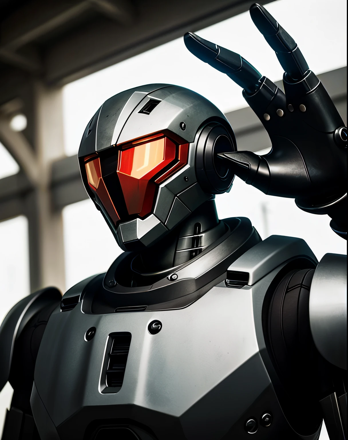 dvMech, 85mm, F1.8, robot portrait, escuro Matte Smooth Ceramic, Design complexo, muito detalhado, detalhes finos, extremely sharp lines, Cinematic lighting, Fotos realistas, Uma obra-prima detalhada, escuro_Fantasia, Ciberpunk ,(serra de cadeia,serra de cadeia man,Vermelho:1.1),1 homem,mechanical marvel,Robotic presence,cyber guardian,in a shabby mech suit,Intricado,(steel metal [oxidado]),elegante,foco claro,por tiro de Greg Rutkowski, soft lighting, cores vibrantes, obra de arte, ((rua)), tiro de vaqueiro, dynamic posture,