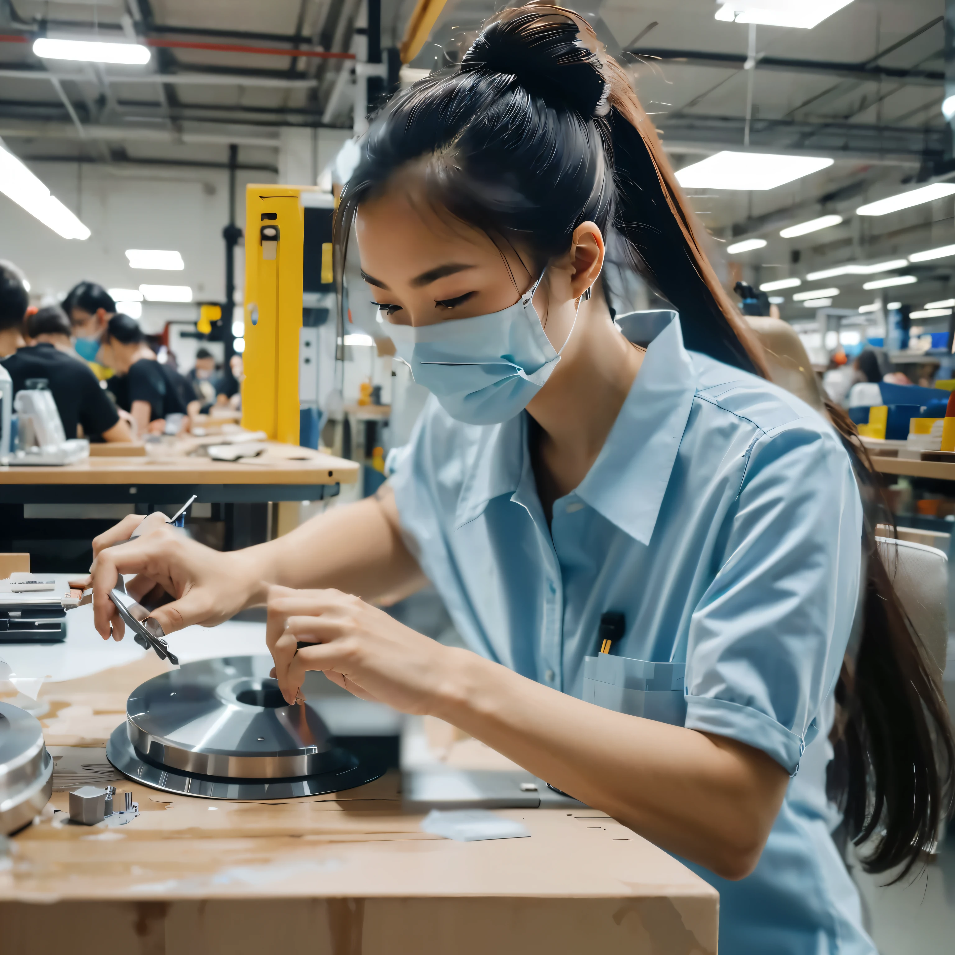 Modern hardware product assembly line workshop