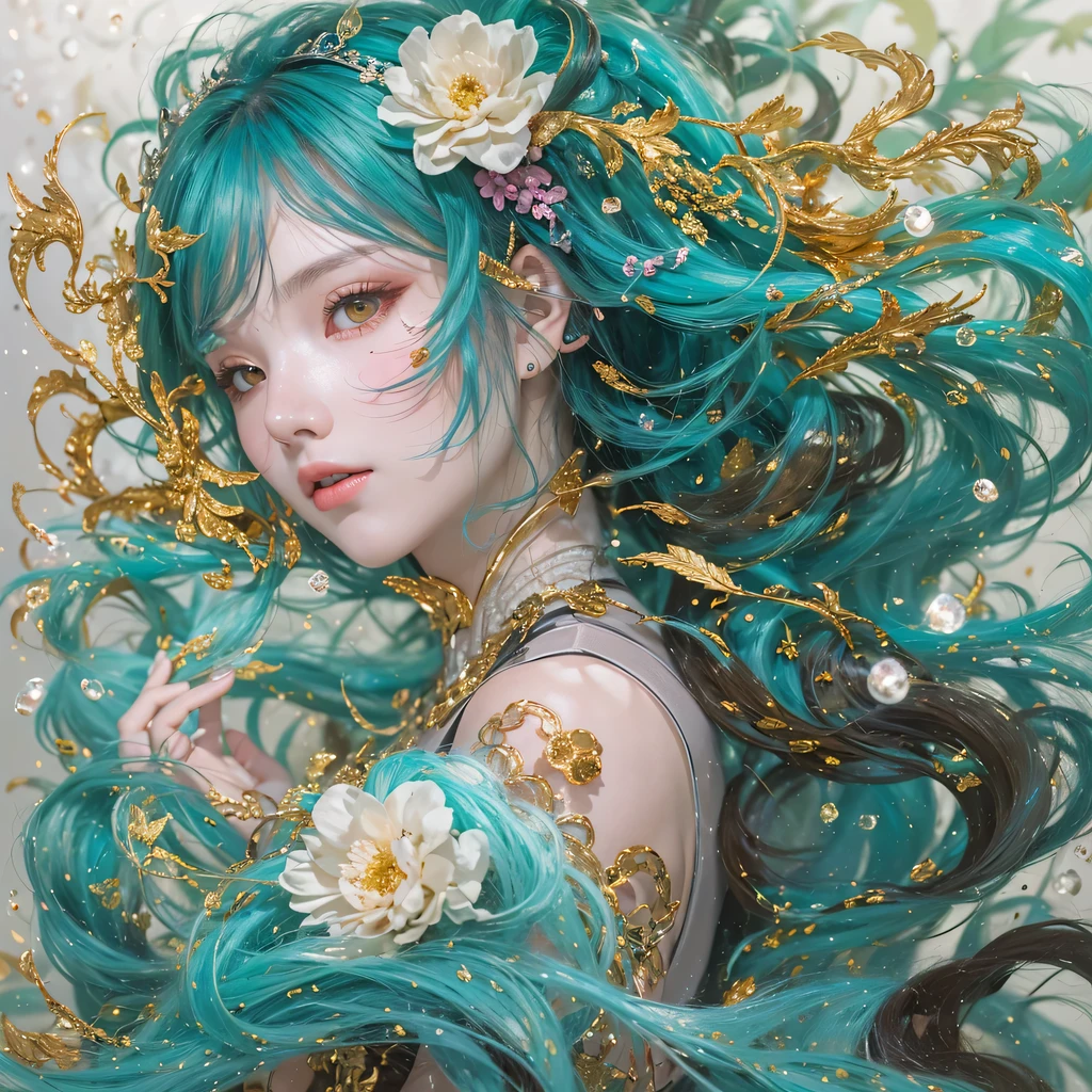 浅蓝 blue colors,enamel,红agates,A flesh-colored world,Blood Blue Maiden 32k(masterpiece,HD,Aoyama Pond,Ultra high quality,32k)Elegant and bright red and blue long hair,blood pool,Ziddink, a color,Grumpy (After greeting), (Linen scarf), fighting stance, looking at the ground, long white hair, Floating bright blue, Fire cloud gold headdress, Chinese long-sleeved gold silk burgundy garment, (Abstract metaverse splash:1.2), White background,Peony flower vitality protector(realistically:1.4),bright purple hair,Smoke on the road,The background is very pure, high resolution, detail, RAW photos, Sharp Re, Nikon D850 film photo by Jefferies Lee 4 Kodak Portra 400 camera F1.6 guns, colorful, Ultra-realistic and vivid textures, dramatic lighting, Unreal Engine Art Station Trend, Sinest 800,A girl with long flowing bright blue hair,huge colorful bubbles