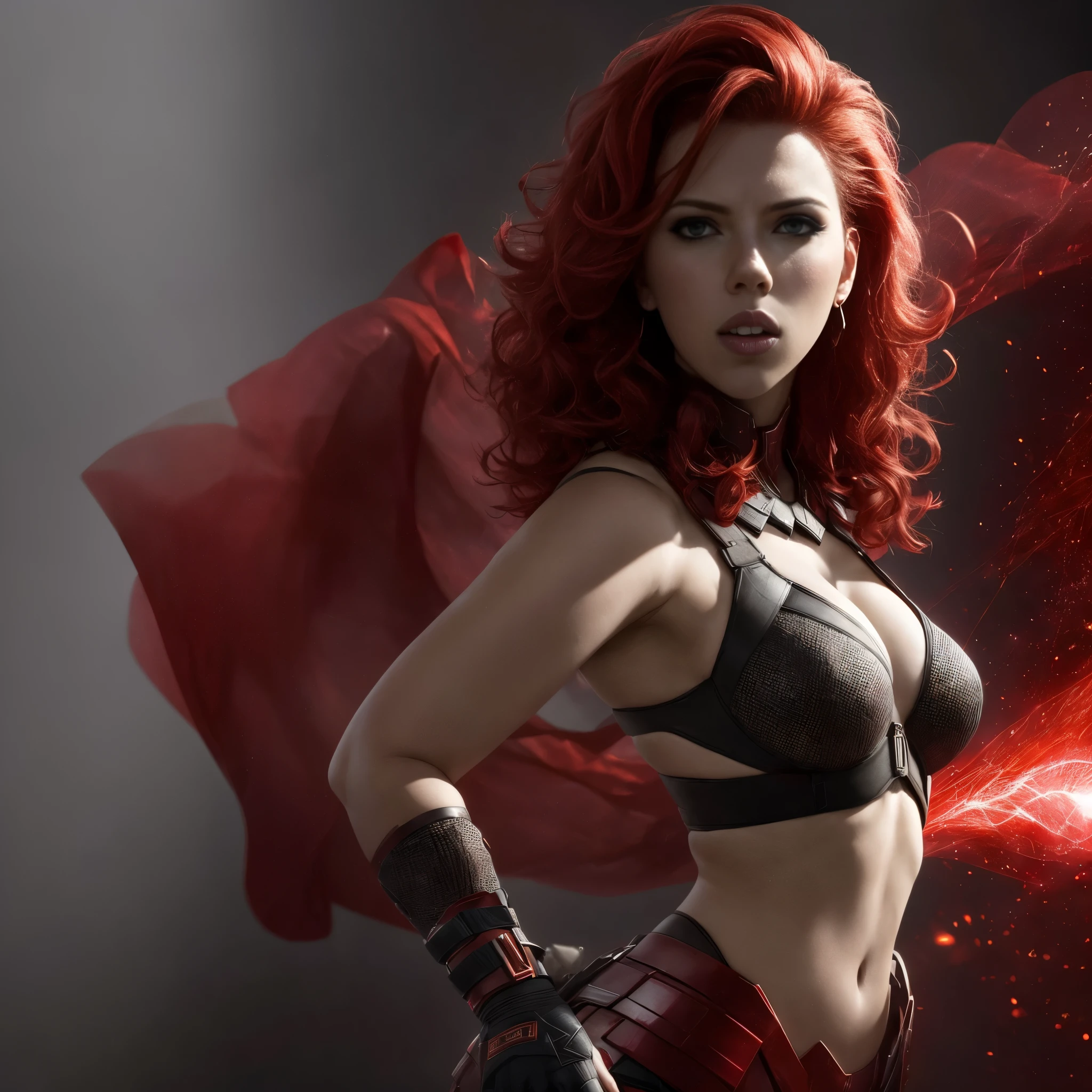 (papel de parede 8k extremamente detalhado), An average photo of Scarlett Johansson necromancer, intrincado, alto detalhe, Dramatic