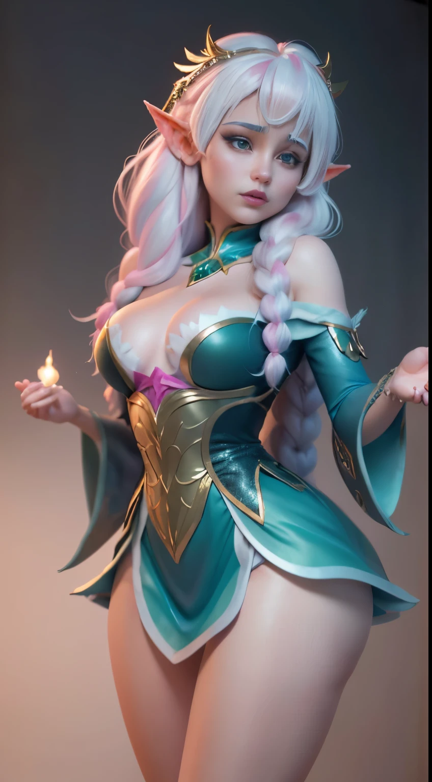 Elfgirl (Komi-san-Elsa frozen Disney tinkerbell Disney mezclando modelos .) (ultra FUSION of white and pink hair) Highly detailed CG unity 8k wallpaper, style shot, complex, high detail, dramatic, highest quality movie still image, very detailed, masterpiece, best quality, character design, Elsa, Elsa from Frozen,Komi-san tinkerbell Disney fusion (( Dark style)), realistic ultra-detailed rendering style, natural light, sharp character design, (hard focus, 8k), (((natural skin texture))), 8k textures, soft cinematic lighting, adobe lightroom, dark room, hdr, Sophisticated, Elegant, Rich Detail, Sharp Focuilm Look) )), Soothing Tones, Detail Frenzy, Intricate Detail, Super Detail, Low Contrast, Soft Film Lighting, Dull Colors, Exposure Blending, HDR, Fade, 35mm, f/1.4, ISO64, f16, 25 sec.