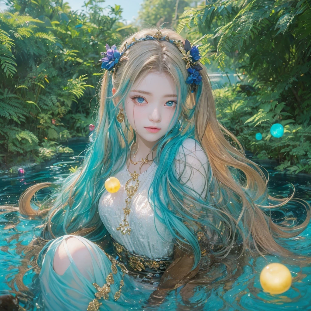 cobalt blue blue color,enamel,红agates,A flesh-colored world,Blood Blue Maiden 32k(masterpiece,HD,Aoyama Pond,Ultra high quality,32k)Elegant and bright red and blue long hair,blood pool,Ziddink, a color,Grumpy (After greeting), (Linen scarf), fighting stance, looking at the ground, long white hair, Floating bright blue, Fire cloud gold headdress, Chinese long-sleeved gold silk burgundy garment, (Abstract metaverse splash:1.2), White background,Peony flower vitality protector(realistically:1.4),bright purple hair,Smoke on the road,The background is very pure, high resolution, detail, RAW photos, Sharp Re, Nikon D850 film photo by Jefferies Lee 4 Kodak Portra 400 camera F1.6 guns, colorful, Ultra-realistic and vivid textures, dramatic lighting, Unreal Engine Art Station Trend, Sinest 800,A girl with long flowing bright blue hair,huge colorful bubbles